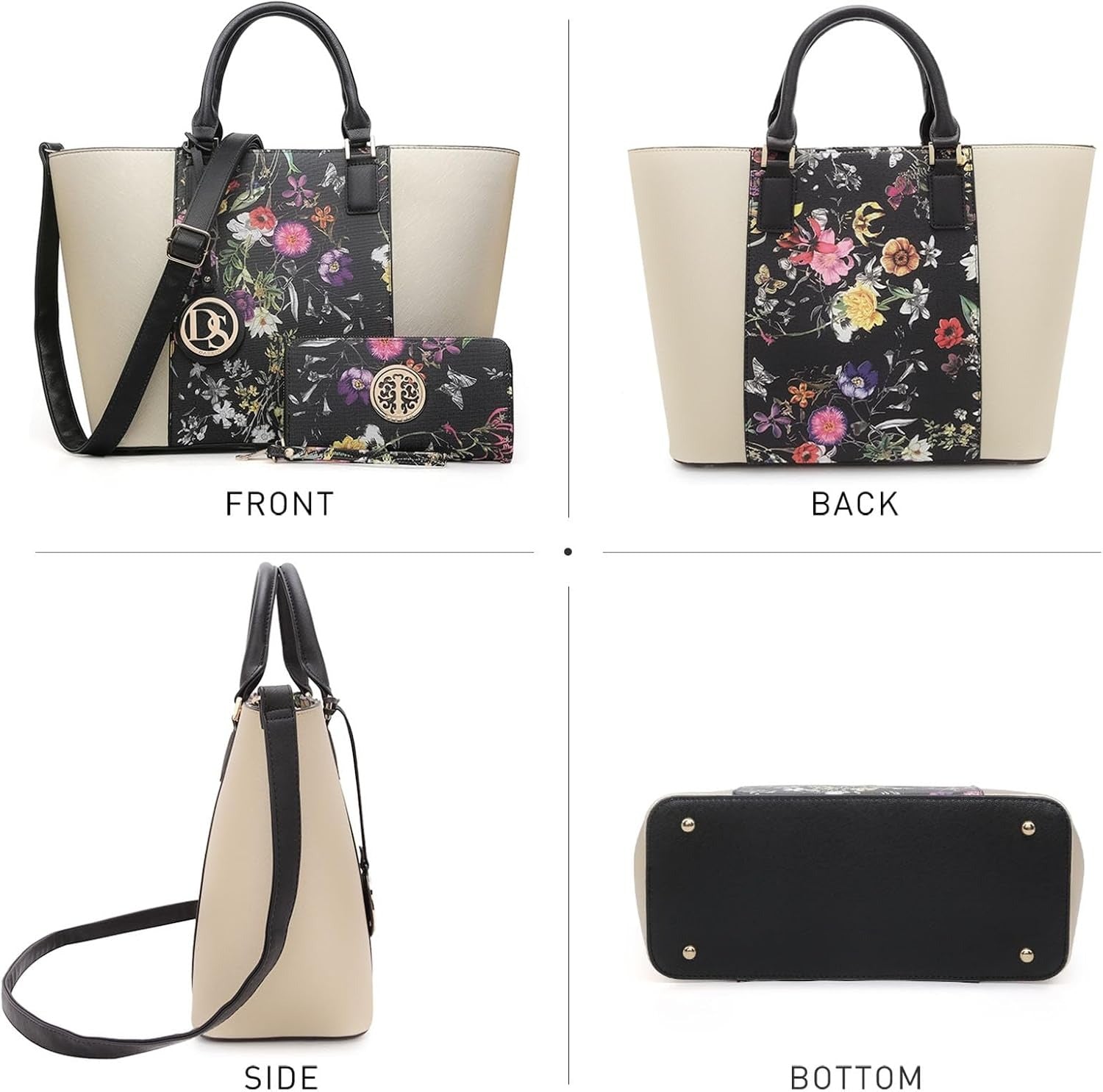 Satchel Purse Handbag for Women Large Shoulder Work Tote Bag With Matching Wallet