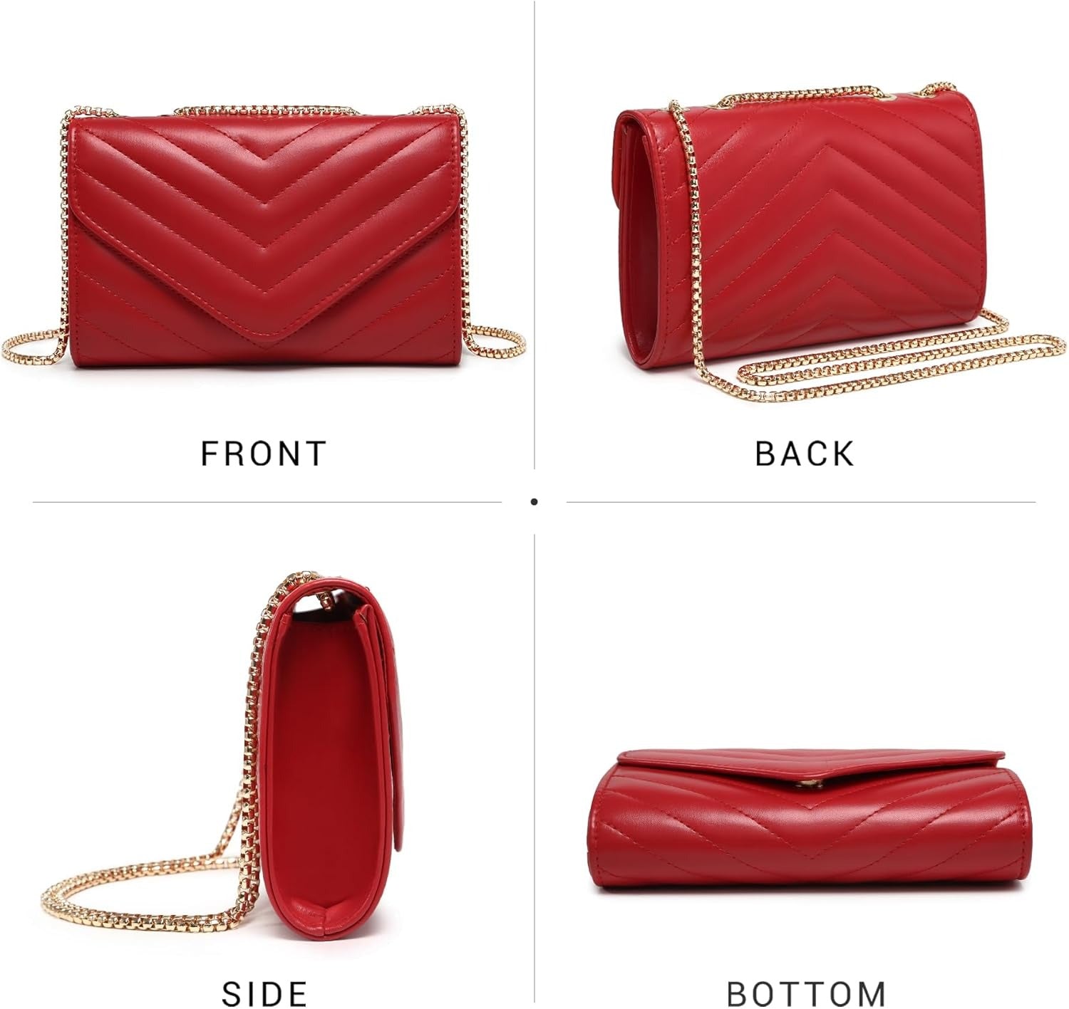 Women Small Quilted Crossbody Bags Stylish Designer Evening Bag Clutch Purses and Handbags with Chain Shoulder Strap