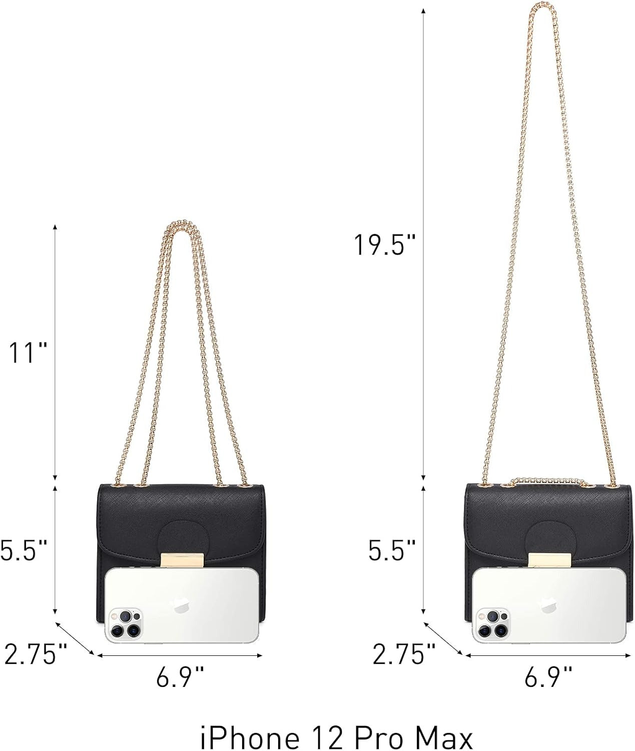 Women Small Crossbody Bag Designer Evening Bag Clutch Purse Handbag for Wedding/Prom/Party with Double Chain Strap | Small, Designer