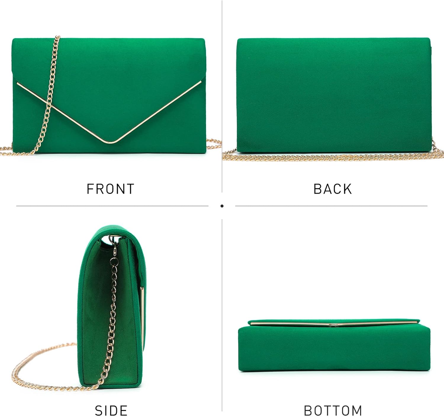 Women Faux Suede Evening Clutch Bags Formal Party Clutches Wedding Purses Cocktail Prom Clutches