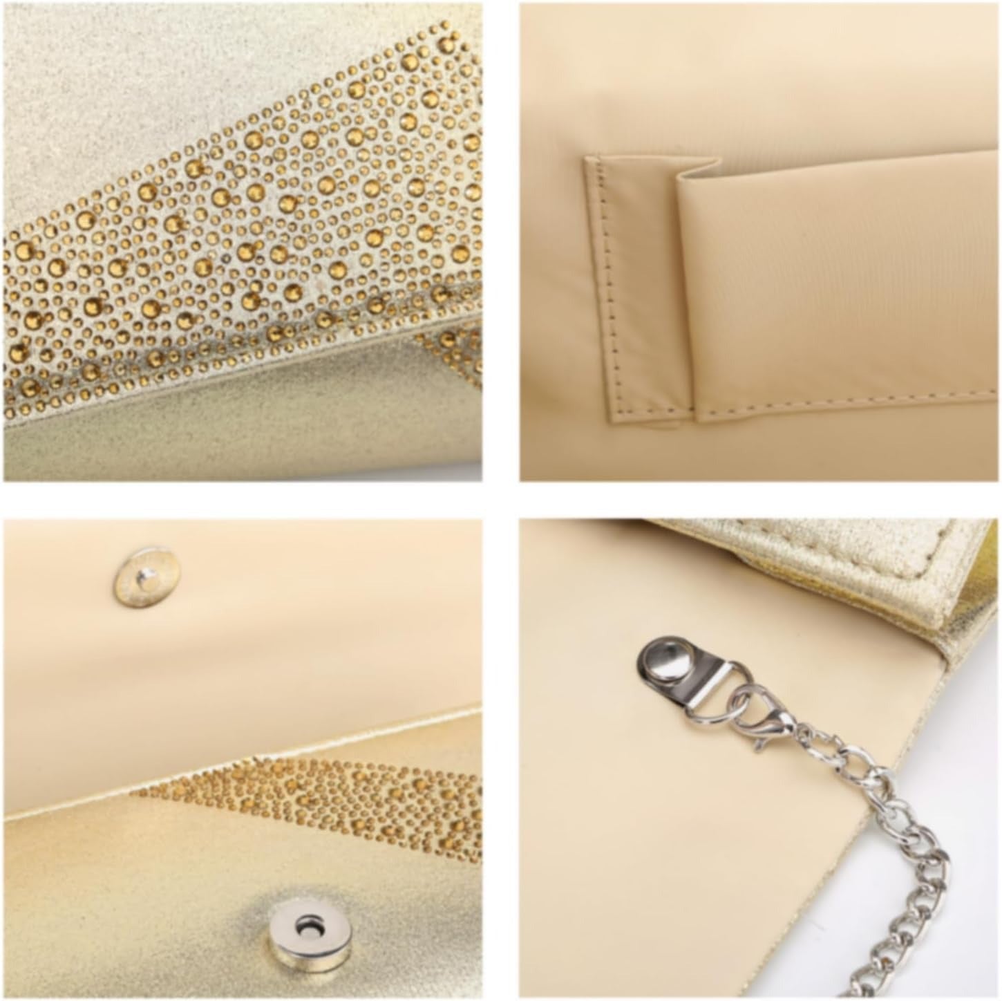 Women's Satin Rhinestone Clutch Evening Bags Sparkle Glitter Shiny Purse Handbag for Party Wedding Cocktail Prom