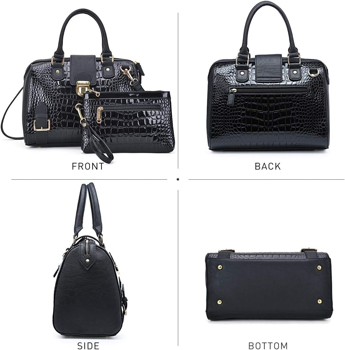 Women Barrel Handbags Fashion Satchel Bags Top Handle Shoulder Purses Vegan Leather Work Tote