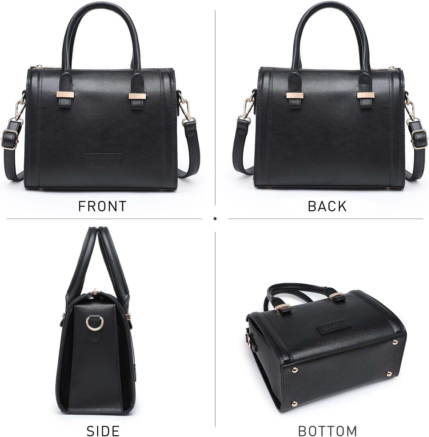 Shiny Patent Faux Leather Handbags Barrel Top Handle Purse Satchel Bag Shoulder Bag for Women