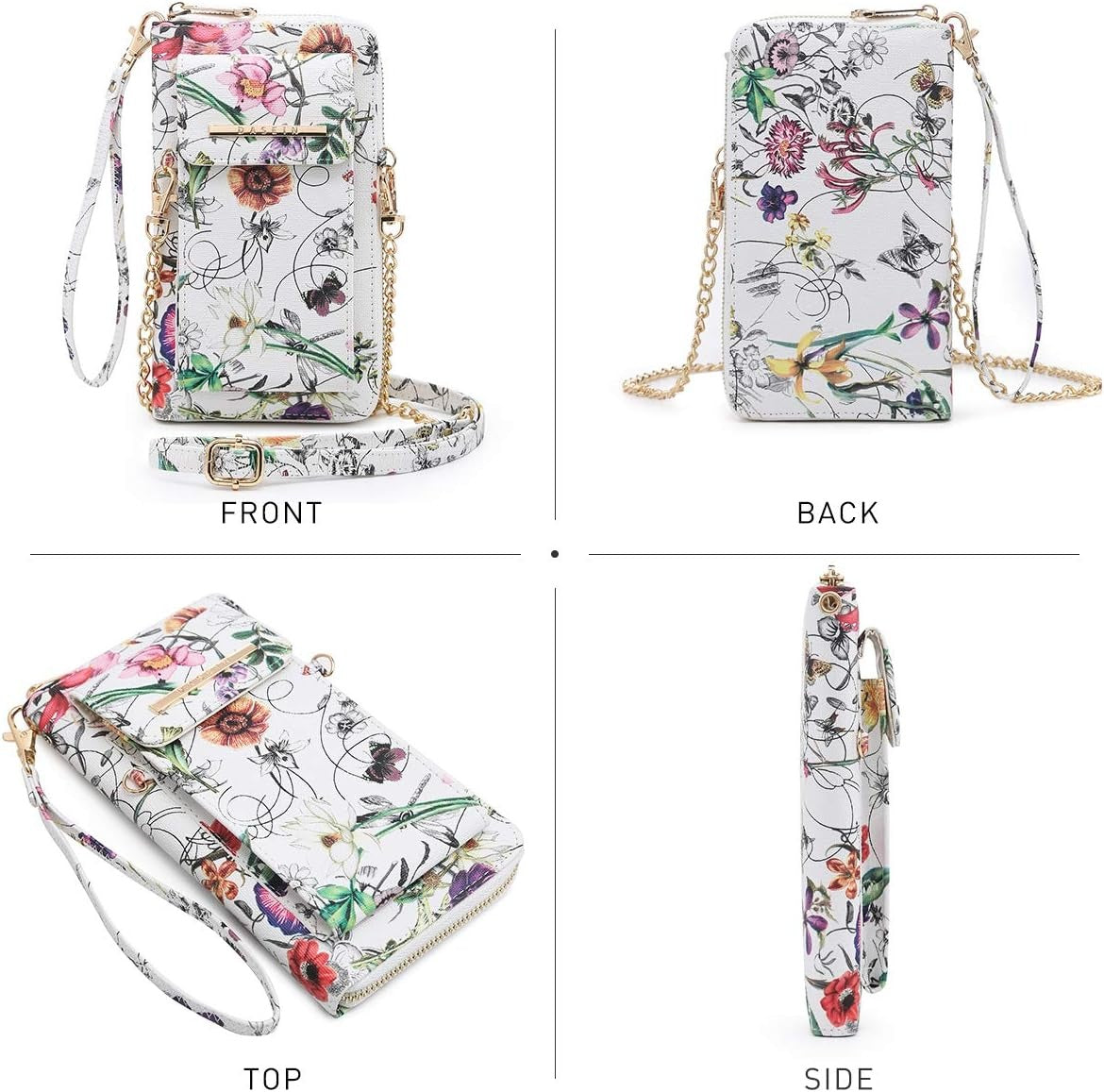 Crossbody Bag Phone Purse Handbag for Women Shoulder Bag Credit Card Wristlet Wallet with Multi Pockets