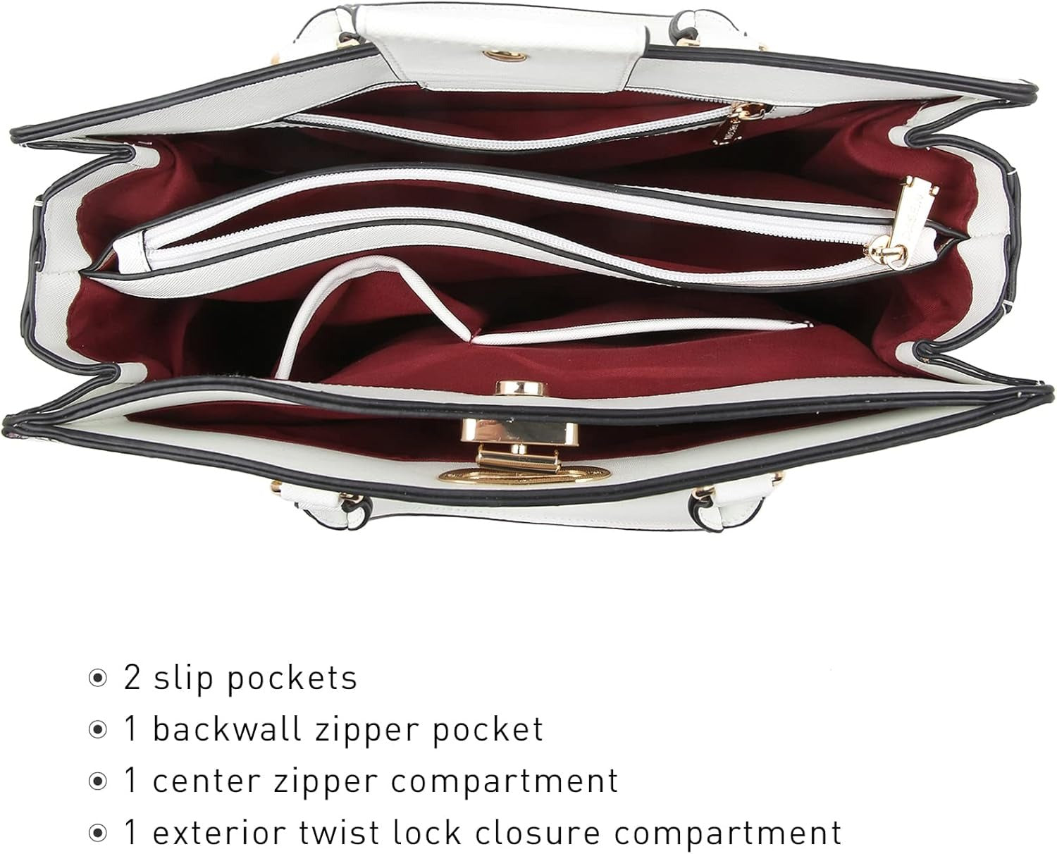 Women Handbags Purses Ladies Work Purse Satchel Tote Top Handle Shoulder Bags with Matching Clutch