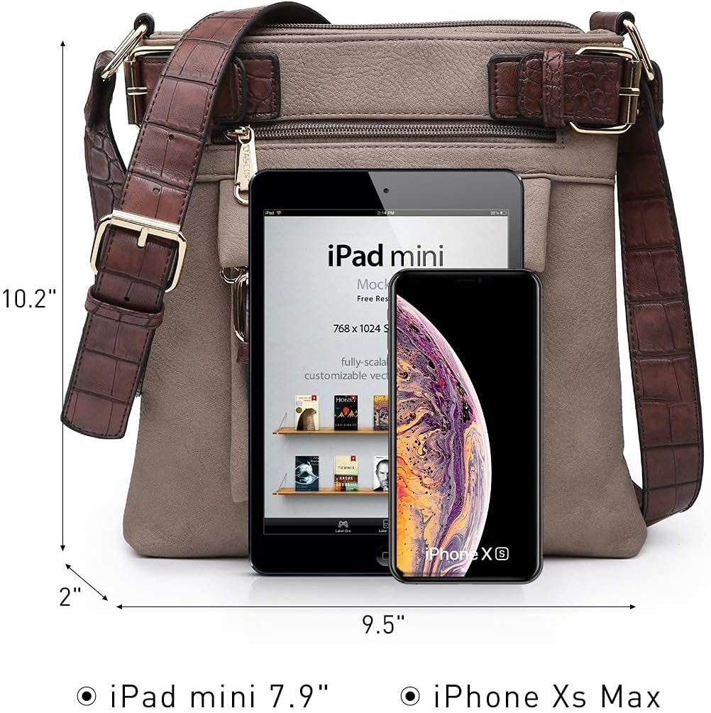 Women Lightweight Crossbody Bags Soft Vegan Leather Messenger Bag Shoulder Bag Travel Purse