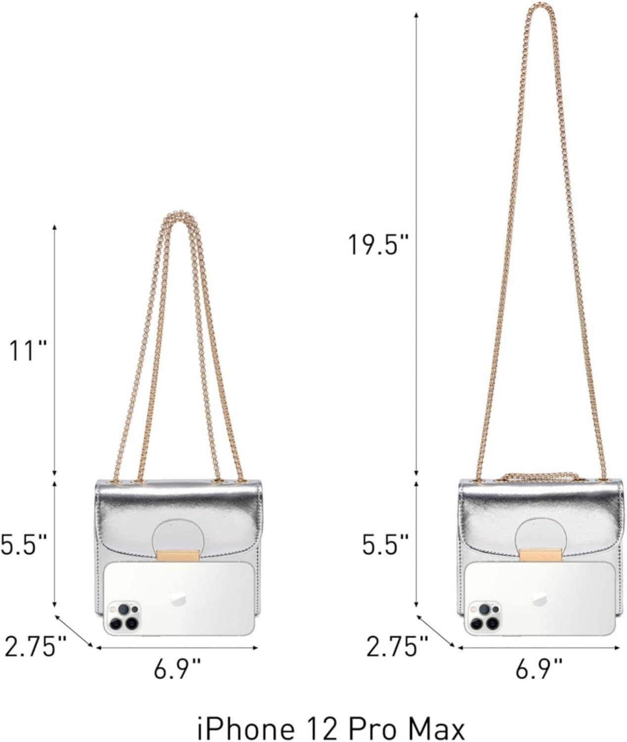 Women Small Crossbody Bag Designer Evening Bag Clutch Purse Handbag for Wedding/Prom/Party with Double Chain Strap | Small, Designer
