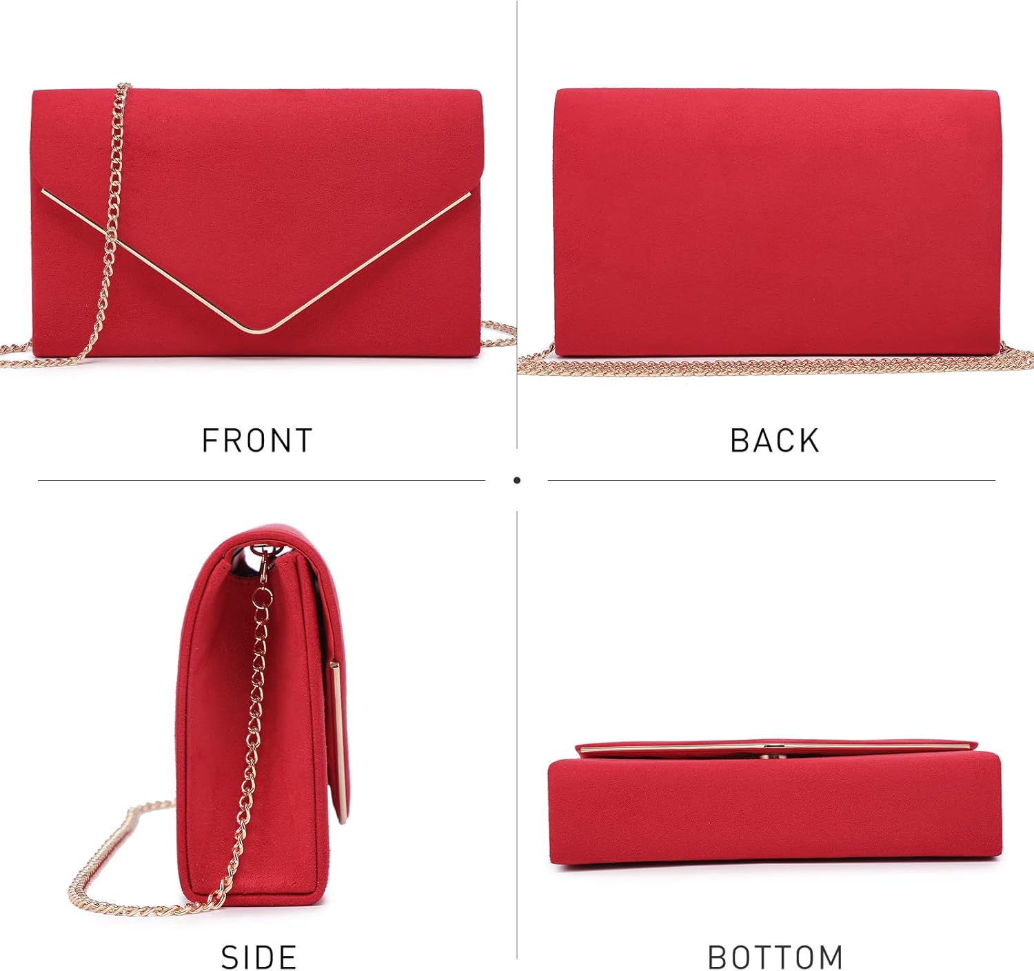 Women Faux Suede Evening Clutch Bags Formal Party Clutches Wedding Purses Cocktail Prom Clutches