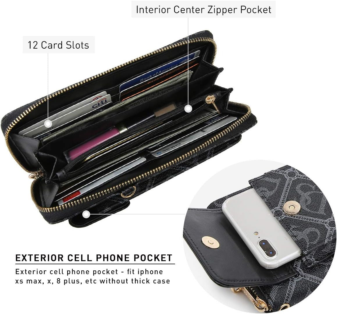 Crossbody Bag Phone Purse Handbag for Women Shoulder Bag Credit Card Wristlet Wallet with Multi Pockets
