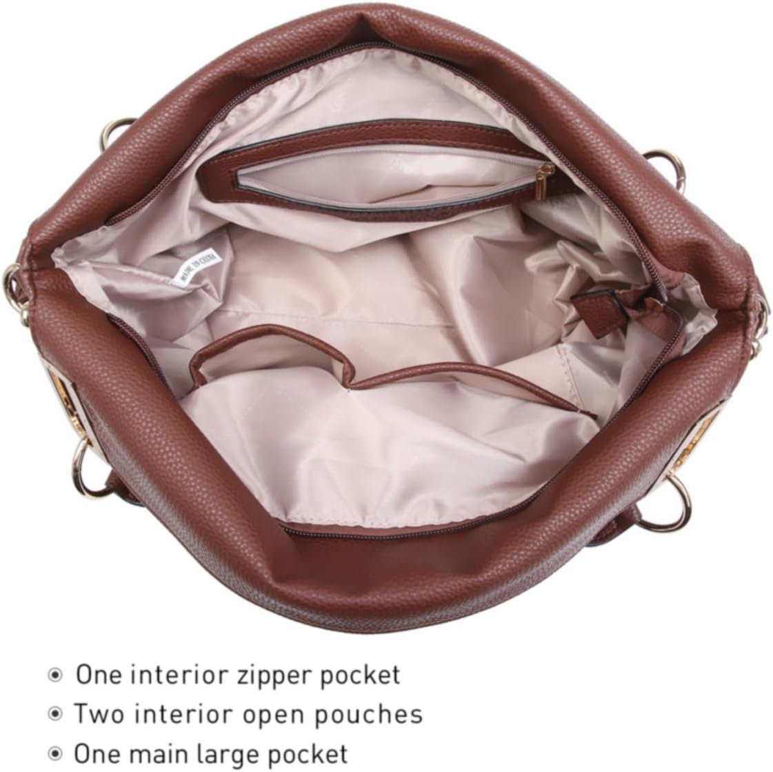 Women's Large Hobo Bag with Rhinestone Accents Vegan Leather Tote Purse Shoulder Handbag for Ladies