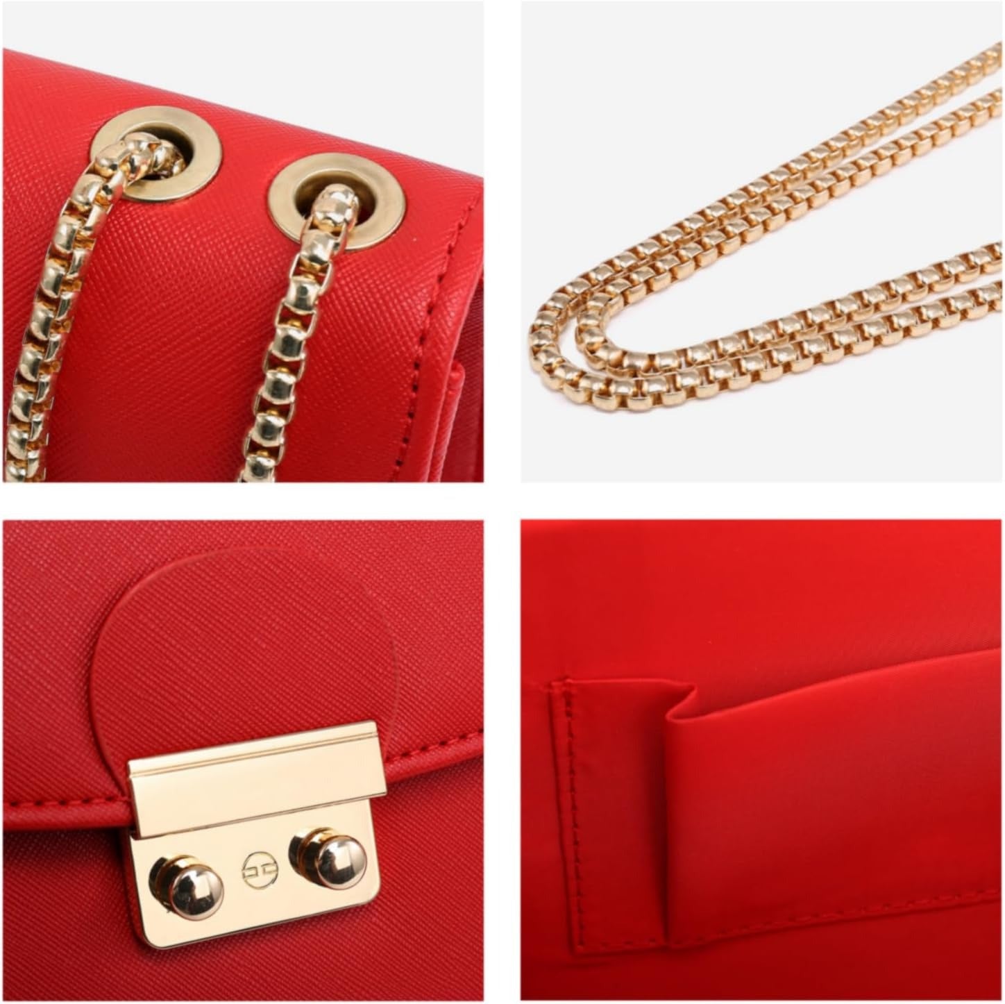 Women Small Crossbody Bag Designer Evening Bag Clutch Purse Handbag for Wedding/Prom/Party with Double Chain Strap | Small, Designer