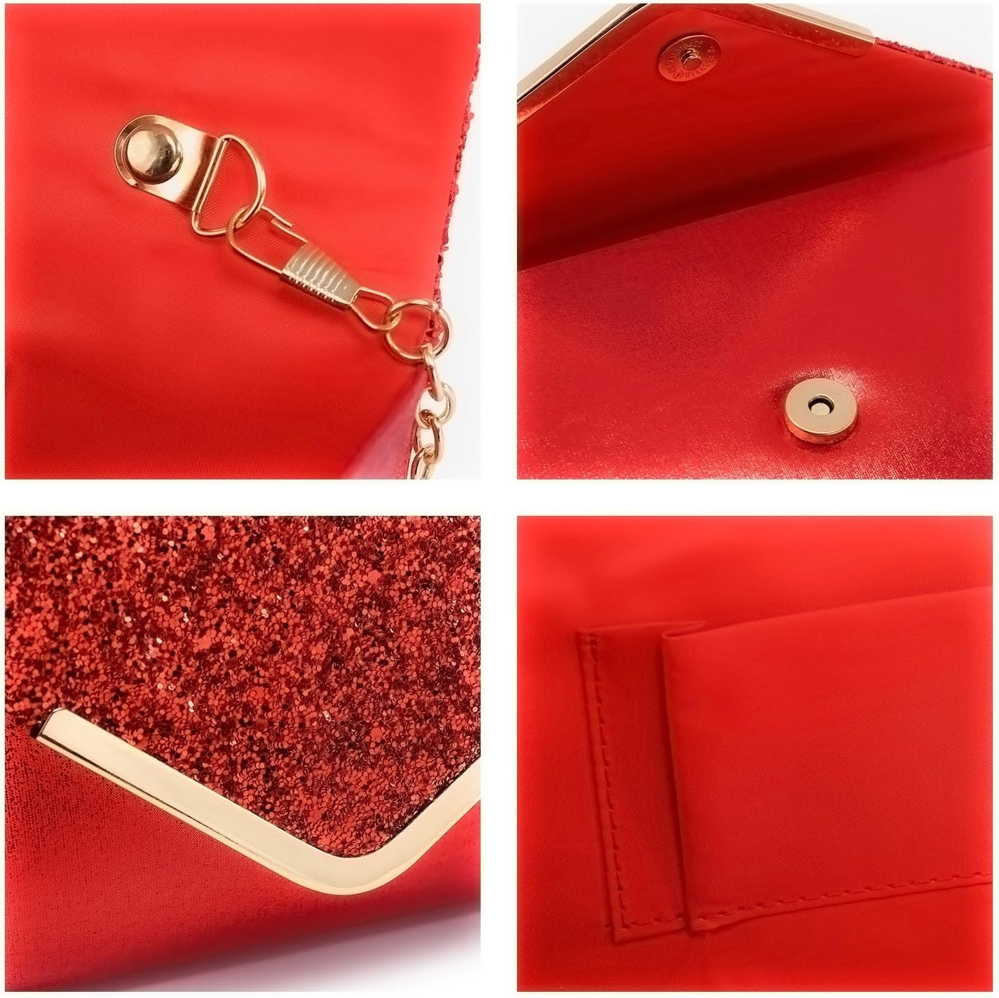 Women Evening Bags Formal Clutch Purses for Wedding Party Prom Handbags with Shoulder Strap and Glitter Flap | Formal, Wedding Party, Prom, with Shoulder Strap, Glitter Flap, Formal