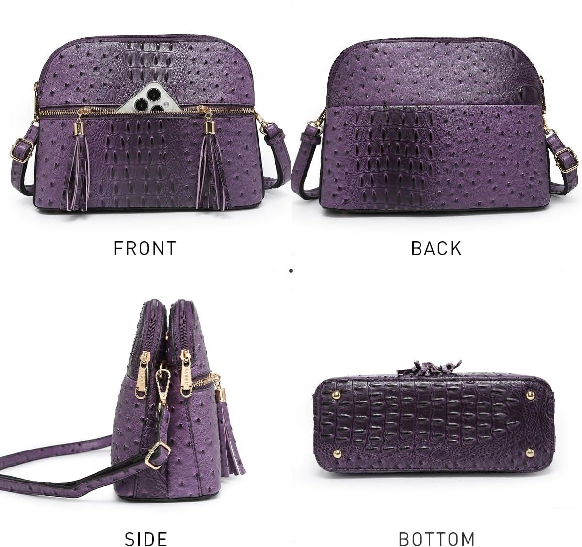 Women Tassel Zipper Pocket Crossbody Bag Shoulder Purse Fashion Travel Bag