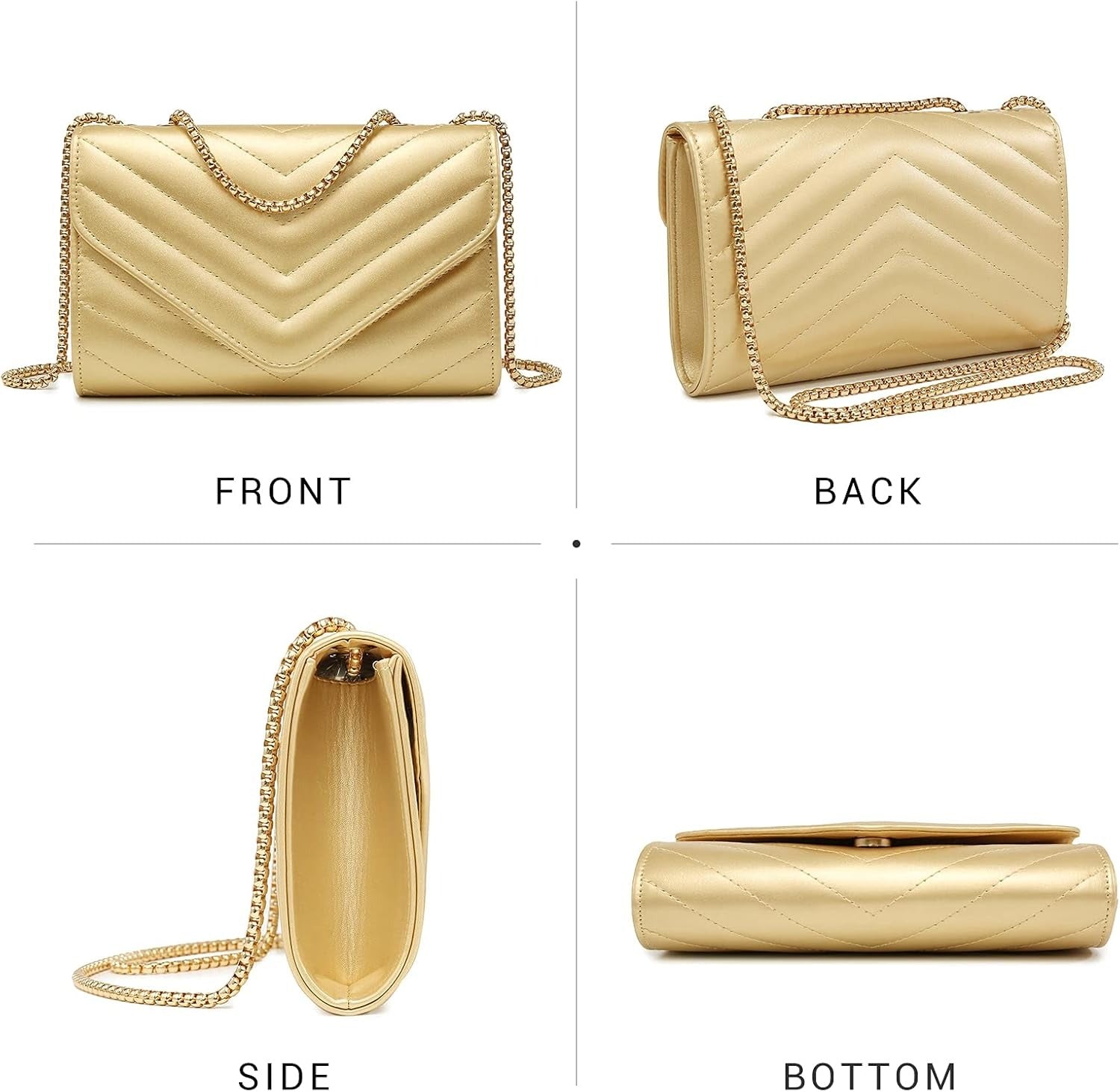 Women Small Quilted Crossbody Bags Stylish Designer Evening Bag Clutch Purses and Handbags with Chain Shoulder Strap