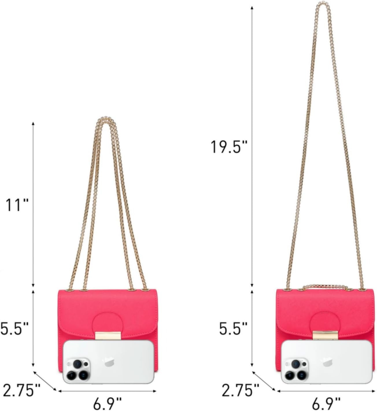 Women Small Crossbody Bag Designer Evening Bag Clutch Purse Handbag for Wedding/Prom/Party with Double Chain Strap | Small, Designer