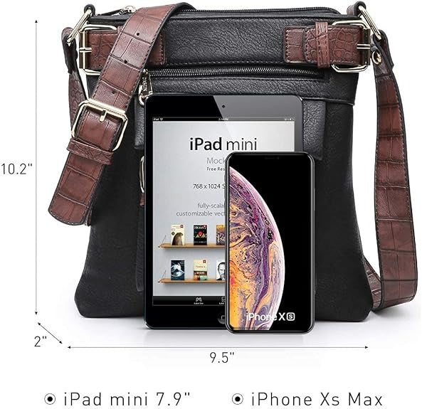 Women Lightweight Crossbody Bags Soft Vegan Leather Messenger Bag Shoulder Bag Travel Purse