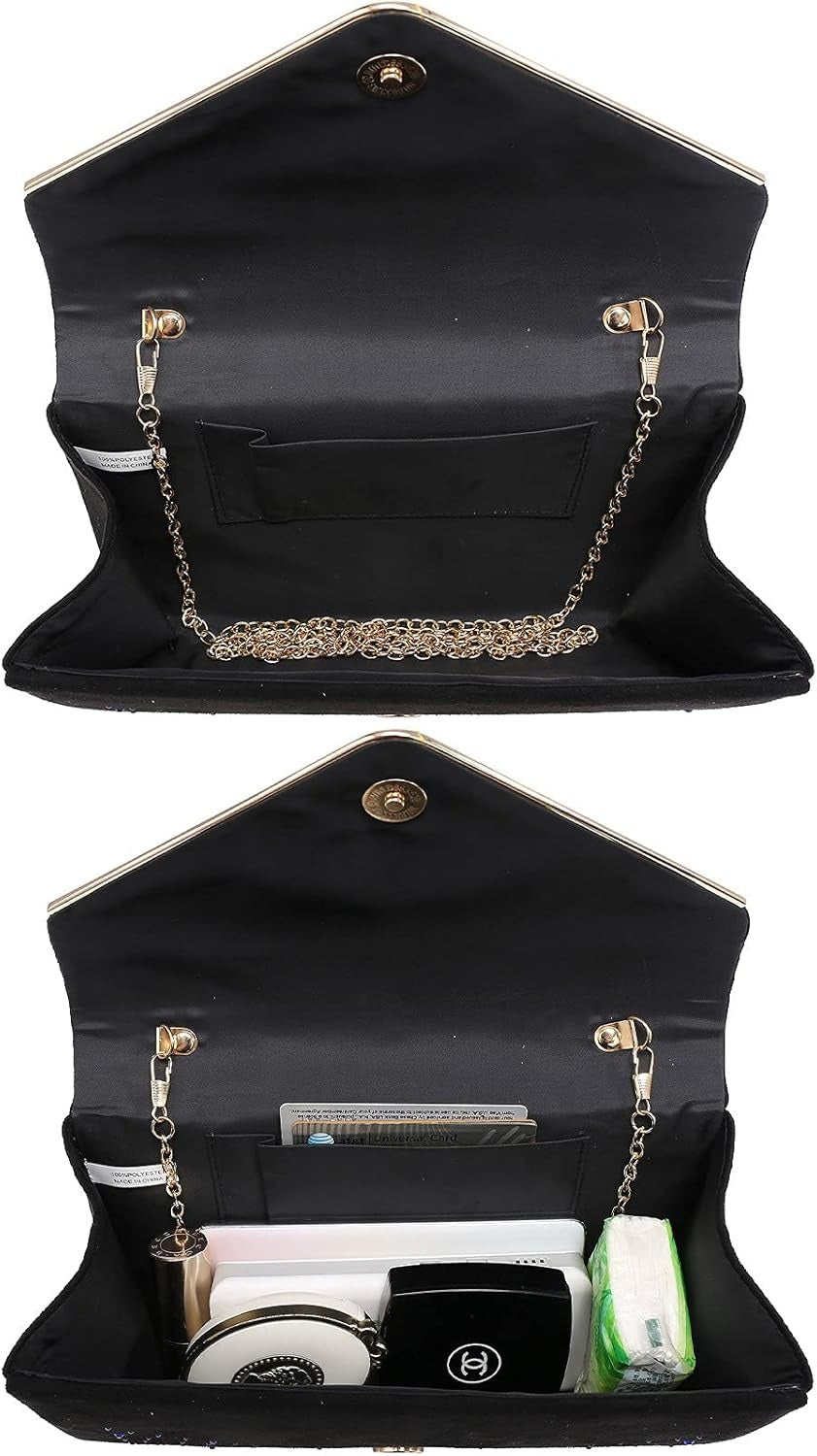 Women Rhinestone Evening Bag Faux Suede Clutch Formal Party Sparkly Purses Cocktail Wedding Handbag