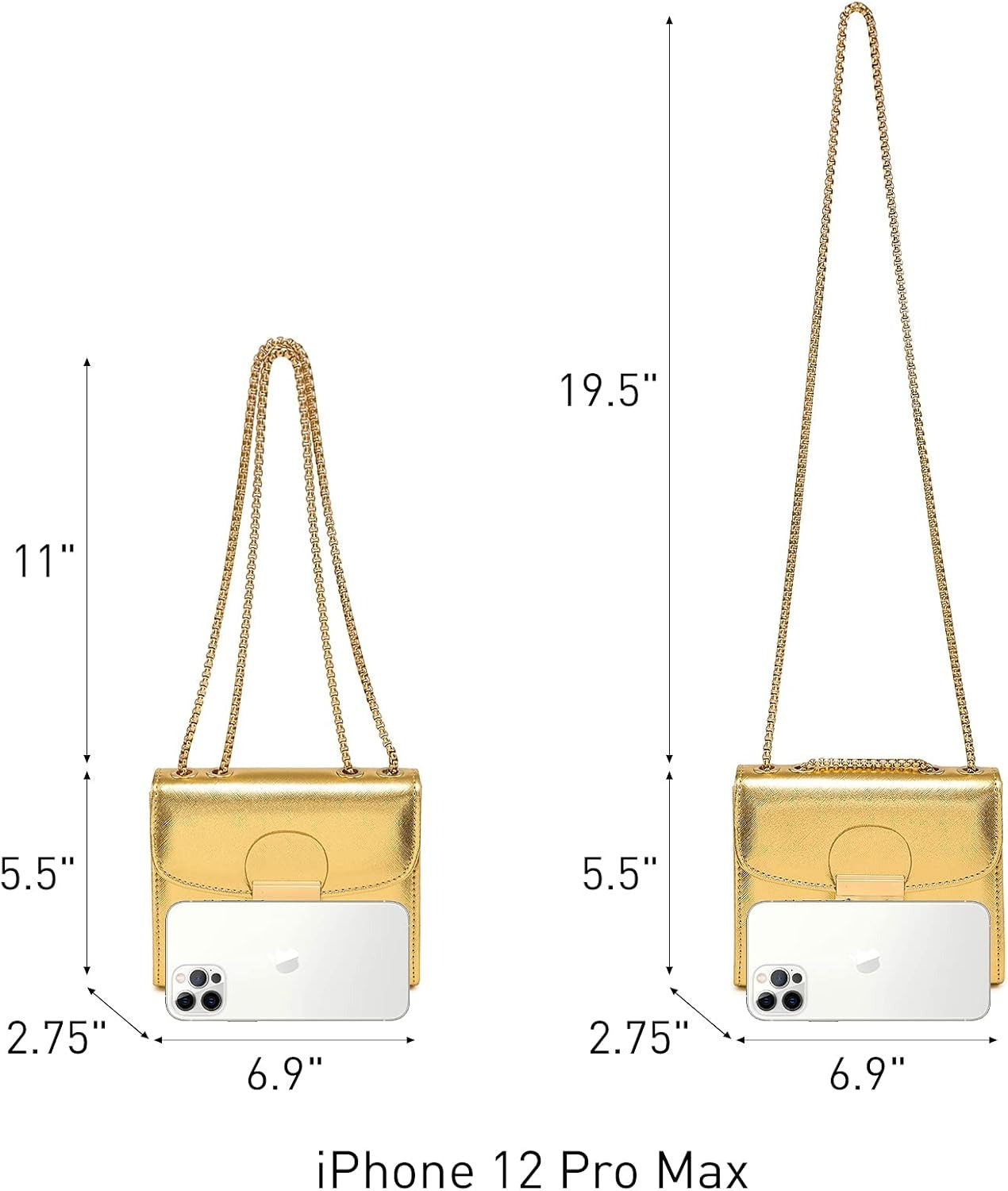 Women Small Crossbody Bag Designer Evening Bag Clutch Purse Handbag for Wedding/Prom/Party with Double Chain Strap | Small, Designer
