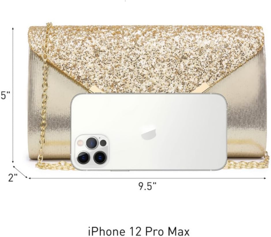 Women Evening Bags Formal Clutch Purses for Wedding Party Prom Handbags with Shoulder Strap and Glitter Flap | Formal, Wedding Party, Prom, with Shoulder Strap, Glitter Flap, Formal