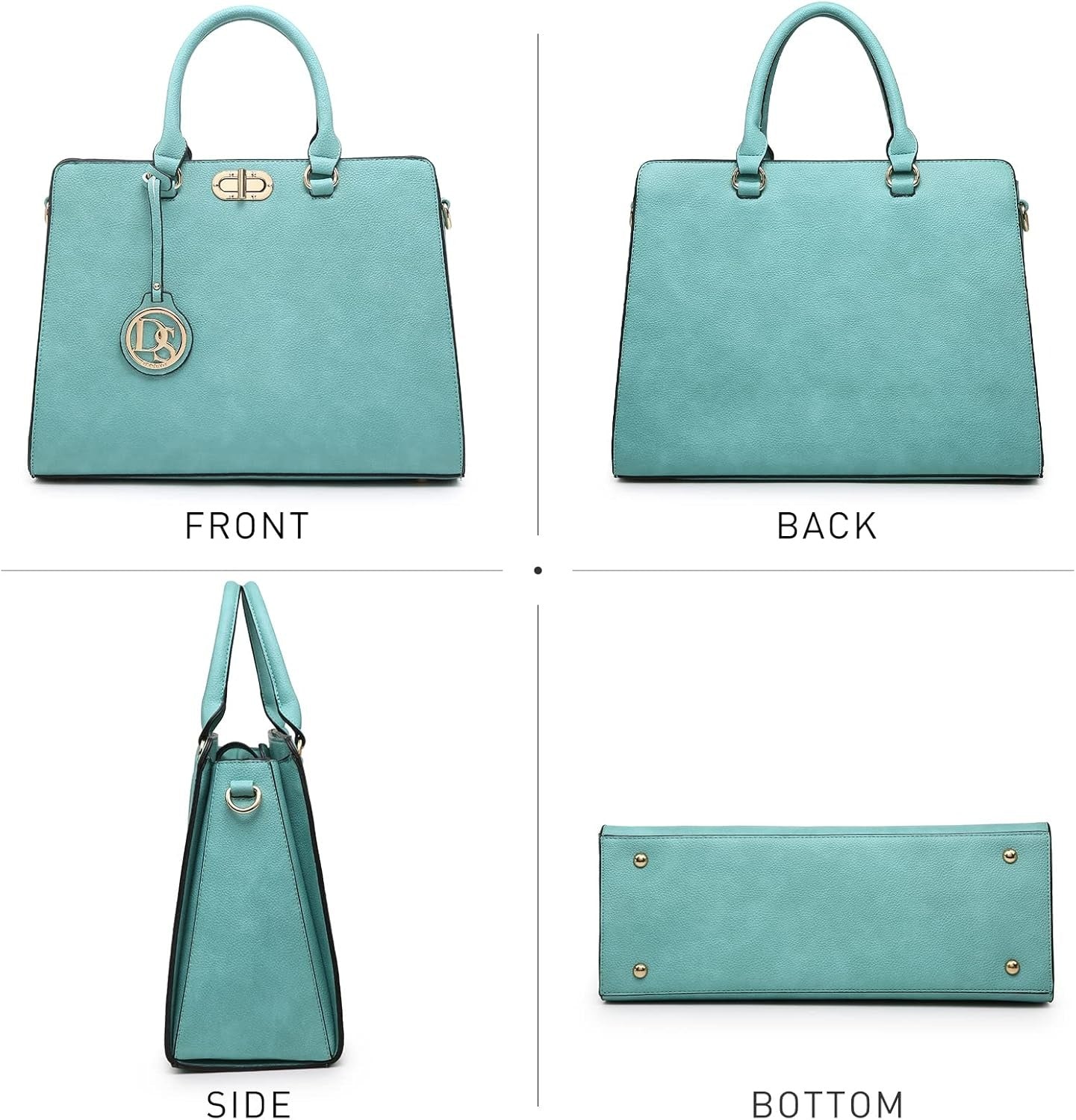 Women Handbags Purses Ladies Work Purse Satchel Tote Top Handle Shoulder Bags with Matching Clutch
