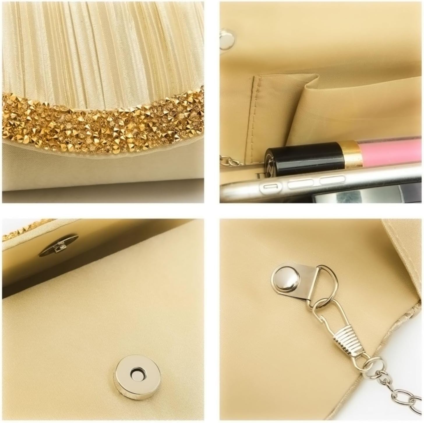 Clutch Purses for Women Evening Bags Formal Clutches with Rhinestones for Wedding Party Prom Dressy Purse