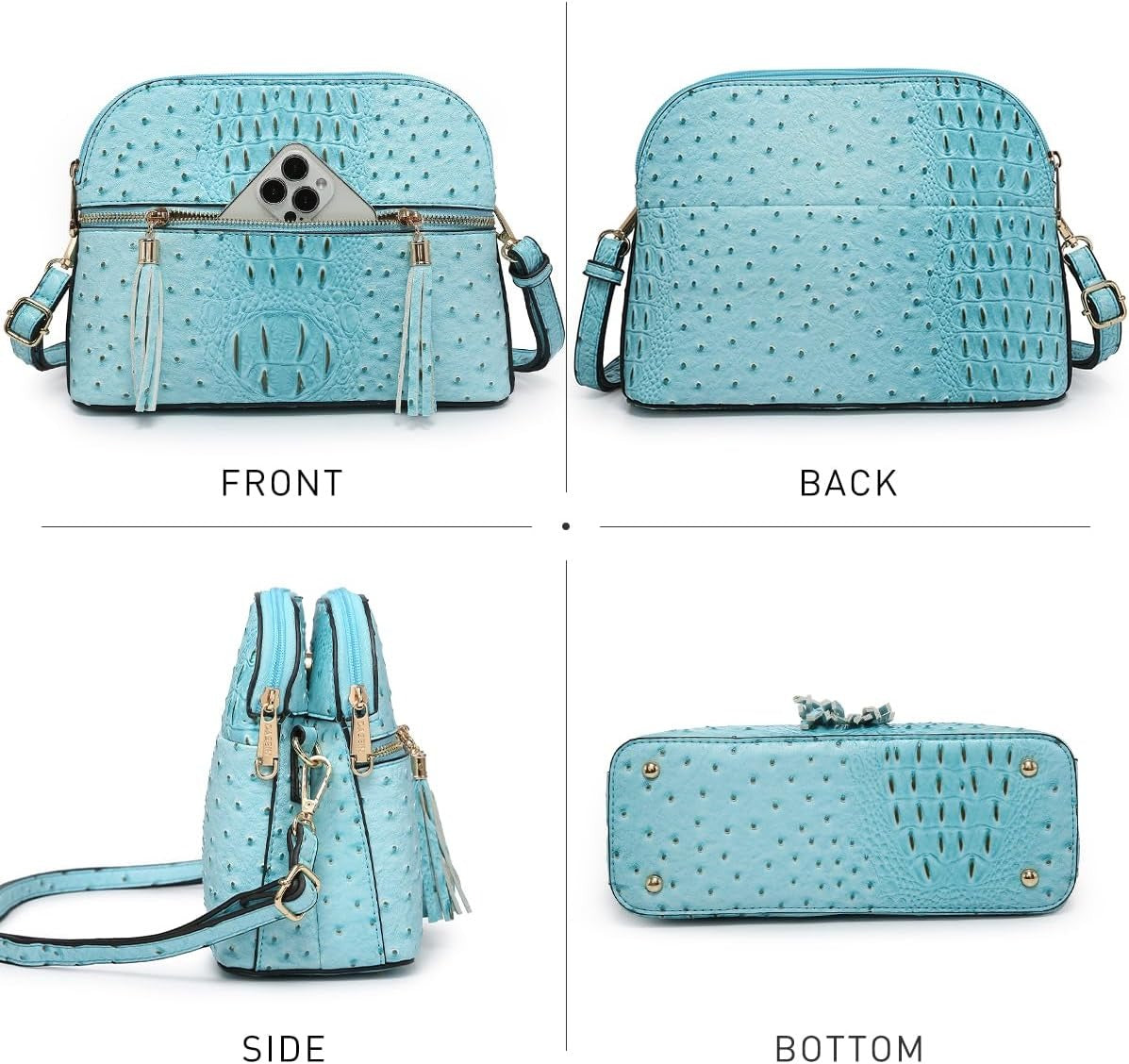 Women Tassel Zipper Pocket Crossbody Bag Shoulder Purse Fashion Travel Bag