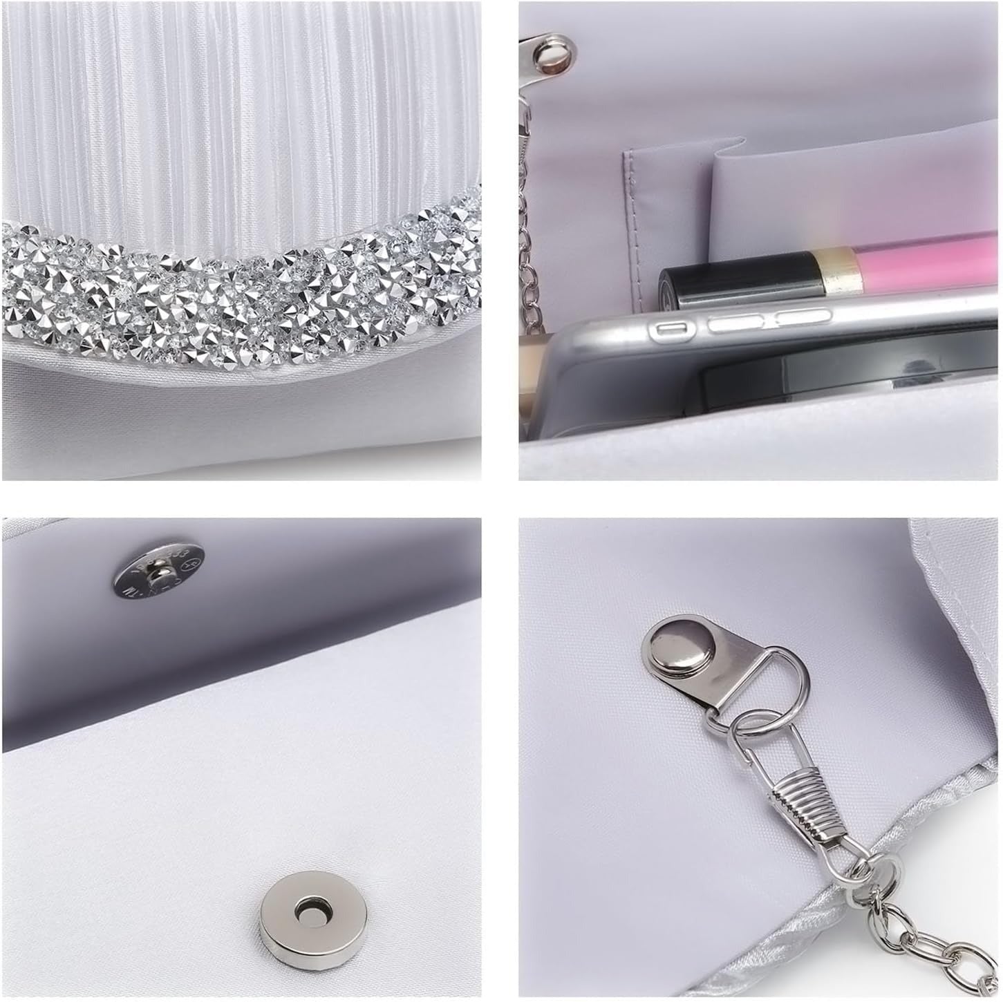 Clutch Purses for Women Evening Bags Formal Clutches with Rhinestones for Wedding Party Prom Dressy Purse