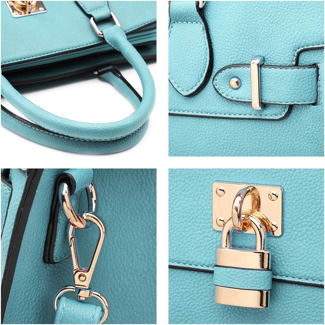 Women Handbags and Purses Ladies Shoulder Bag Top Handle Satchel Tote Work Bag with Matching Clutch