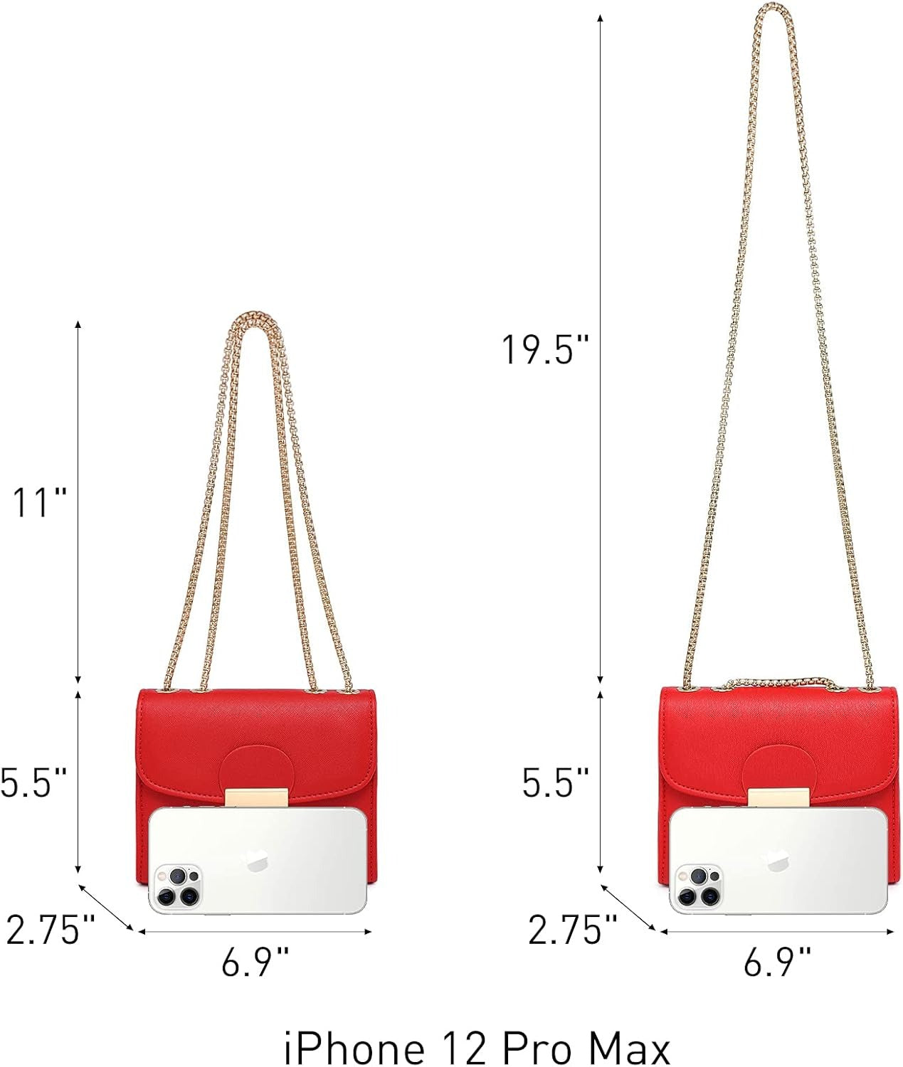 Women Small Crossbody Bag Designer Evening Bag Clutch Purse Handbag for Wedding/Prom/Party with Double Chain Strap | Small, Designer