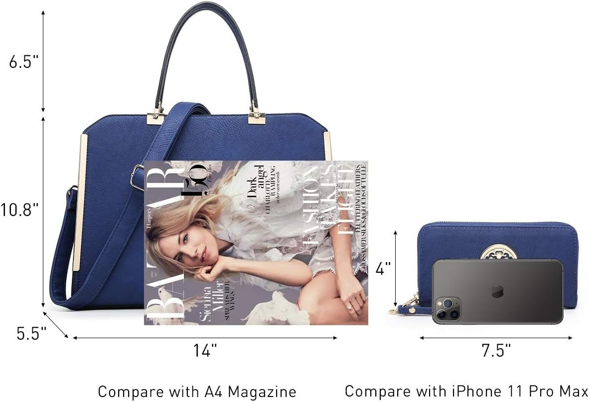 Women Purses and Handbags Top Handle Satchel Bags Large Shoulder Work Bag Tote with Wallet