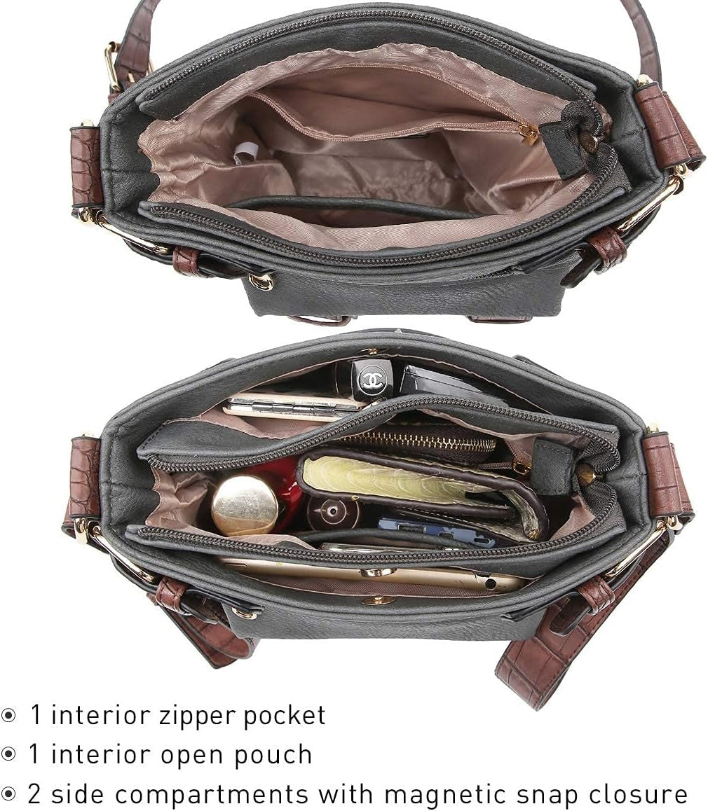 Women Lightweight Crossbody Bags Soft Vegan Leather Messenger Bag Shoulder Bag Travel Purse