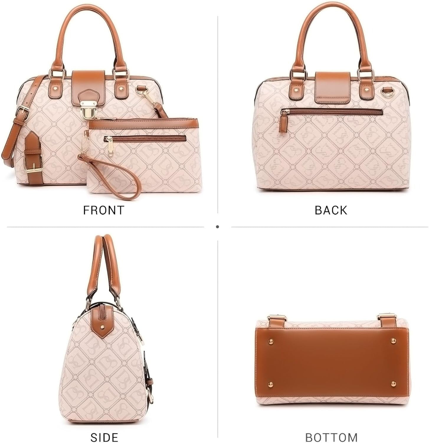 Women Barrel Handbags Fashion Satchel Bags Top Handle Shoulder Purses Vegan Leather Work Tote