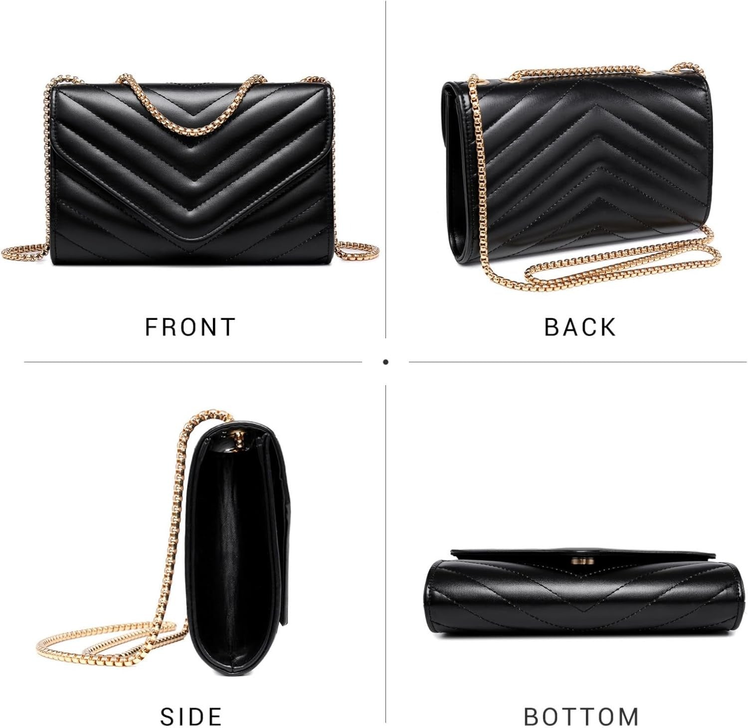 Women Small Quilted Crossbody Bags Stylish Designer Evening Bag Clutch Purses and Handbags with Chain Shoulder Strap