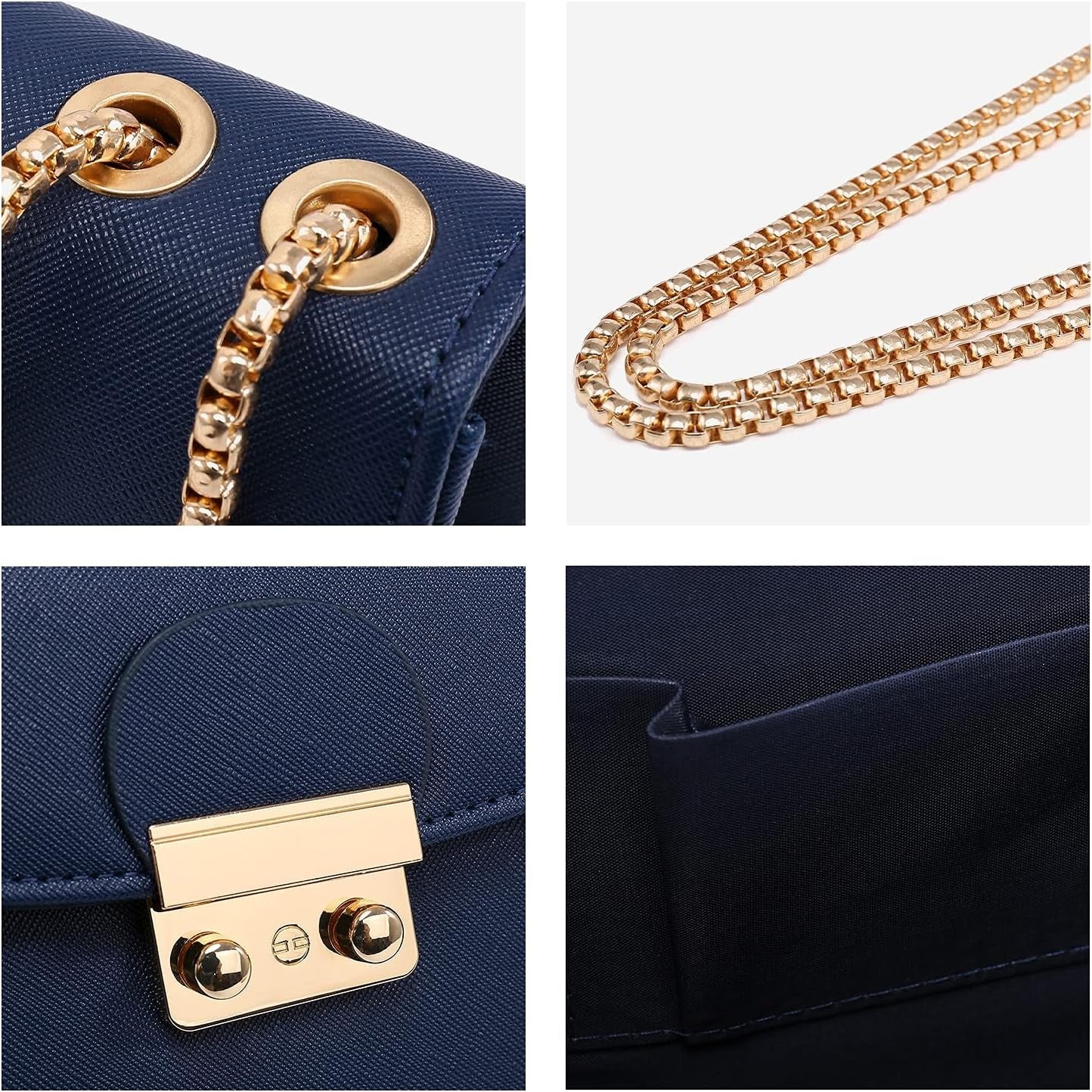 Women Small Crossbody Bag Designer Evening Bag Clutch Purse Handbag for Wedding/Prom/Party with Double Chain Strap | Small, Designer