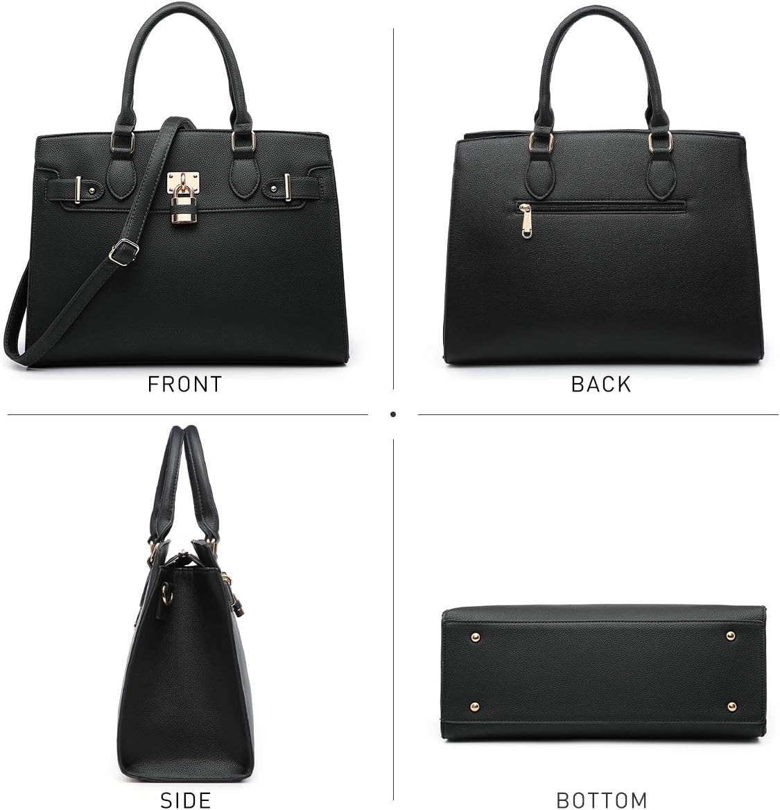 Women Handbags and Purses Ladies Shoulder Bag Top Handle Satchel Tote Work Bag with Matching Clutch