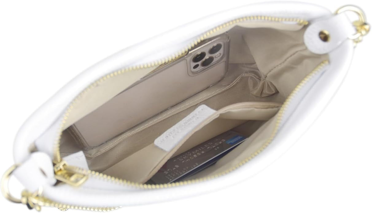 Italian Genuine Leather Handbag for Women Clutch Evening Bag Gold Chain Strap Shoulder Bag Crossbody Purse