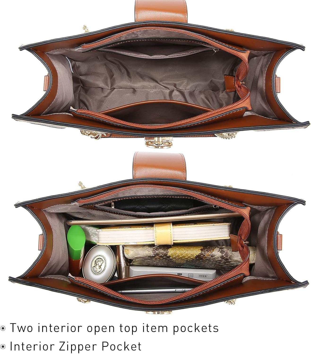 Leather Handbag Tote Hobo Bag for Women Shoulder Purse Top Handle Satchel Bag with Matching Clutch