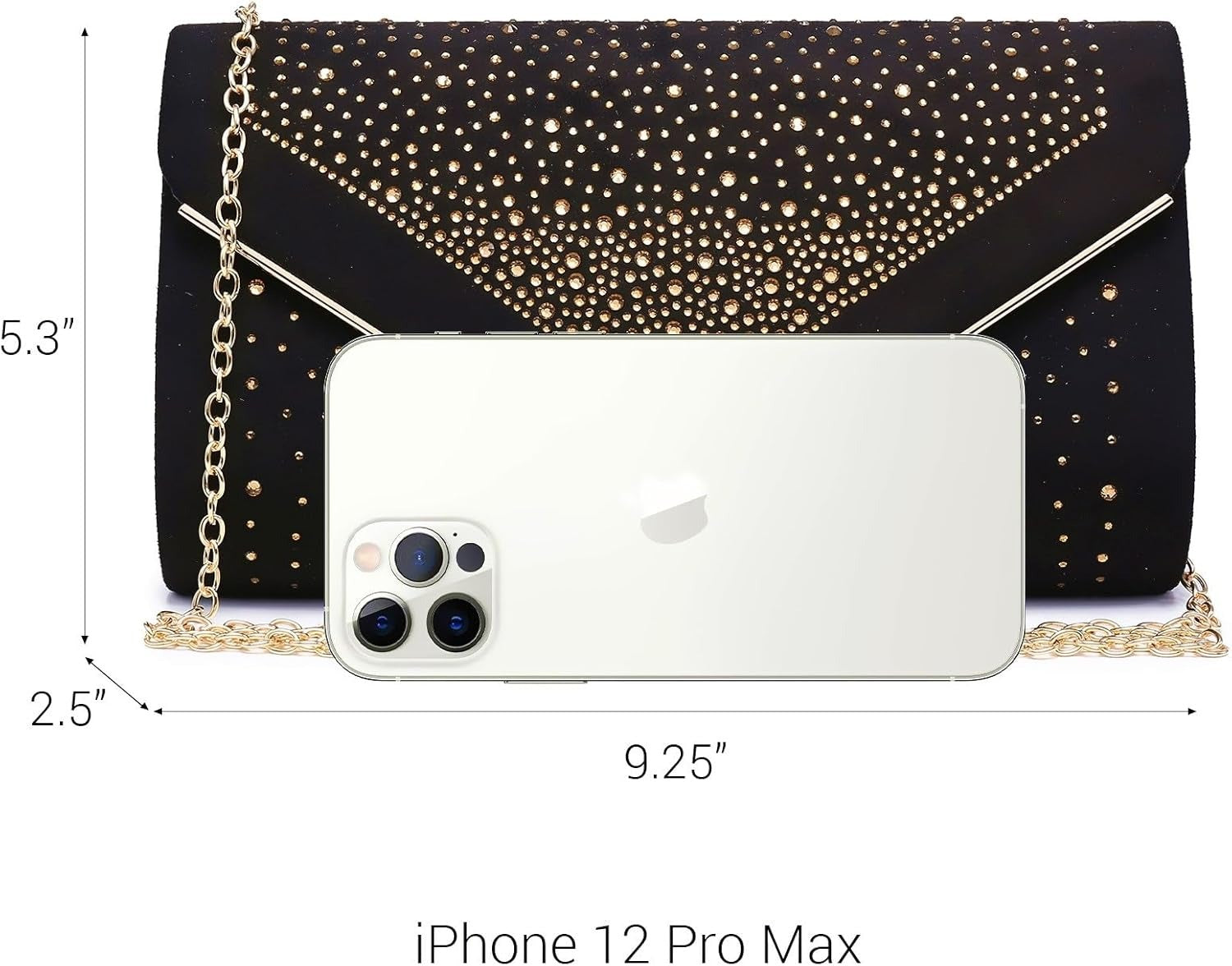 Women Rhinestone Evening Bag Faux Suede Clutch Formal Party Sparkly Purses Cocktail Wedding Handbag