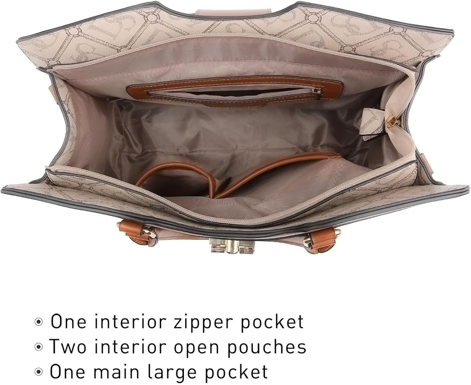 Handbags for Women Purses Monogram Satchel Purse Large Tote Ladies Handbag Shoulder Bags Top Handle Work Bag 2pcs Set