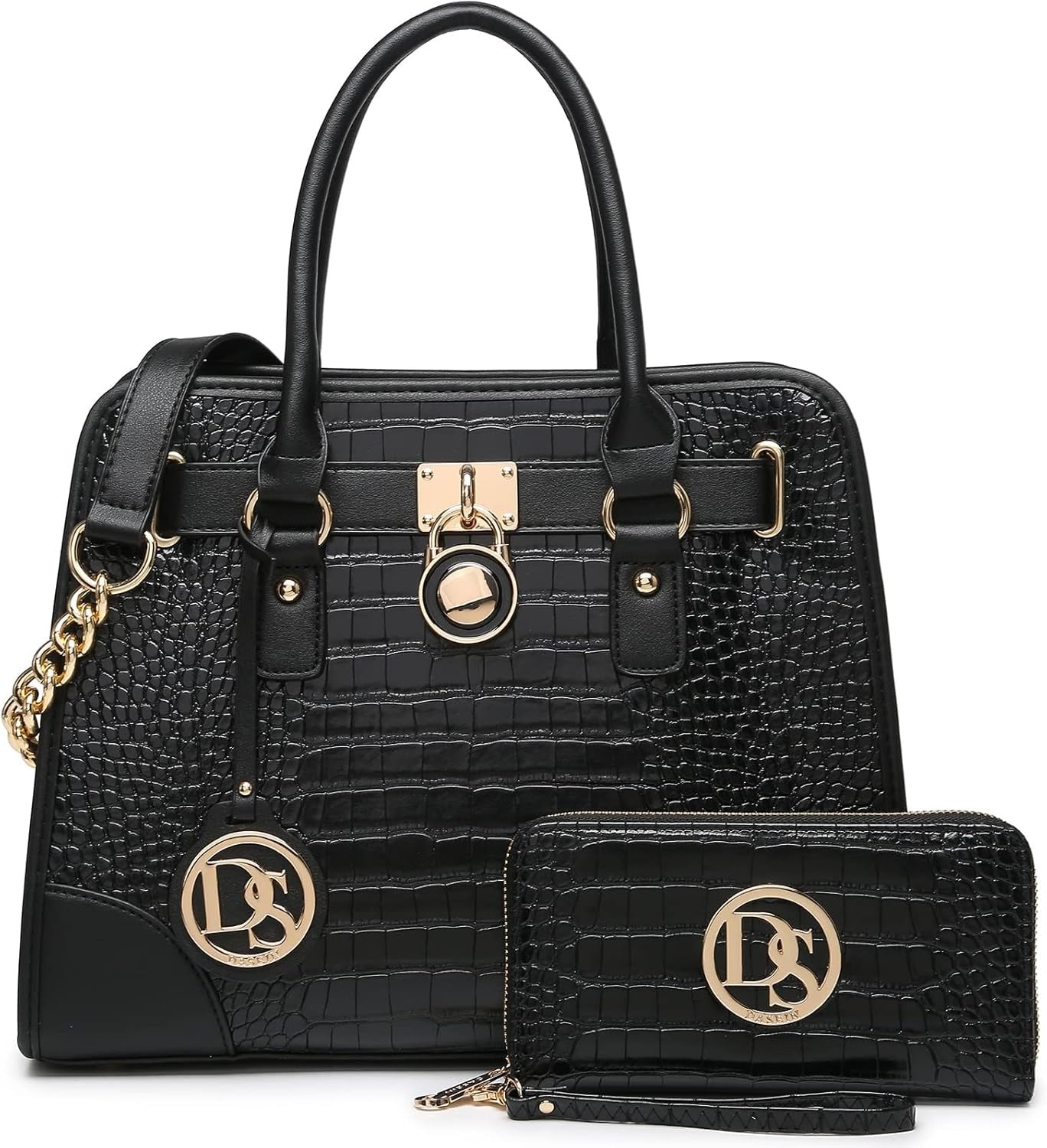 Women Handbags Top Handle Satchel Purse Shoulder Bag Hobo Bag Work Bag Set 2pcs