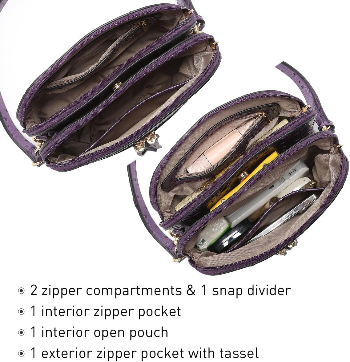 Women Tassel Zipper Pocket Crossbody Bag Shoulder Purse Fashion Travel Bag