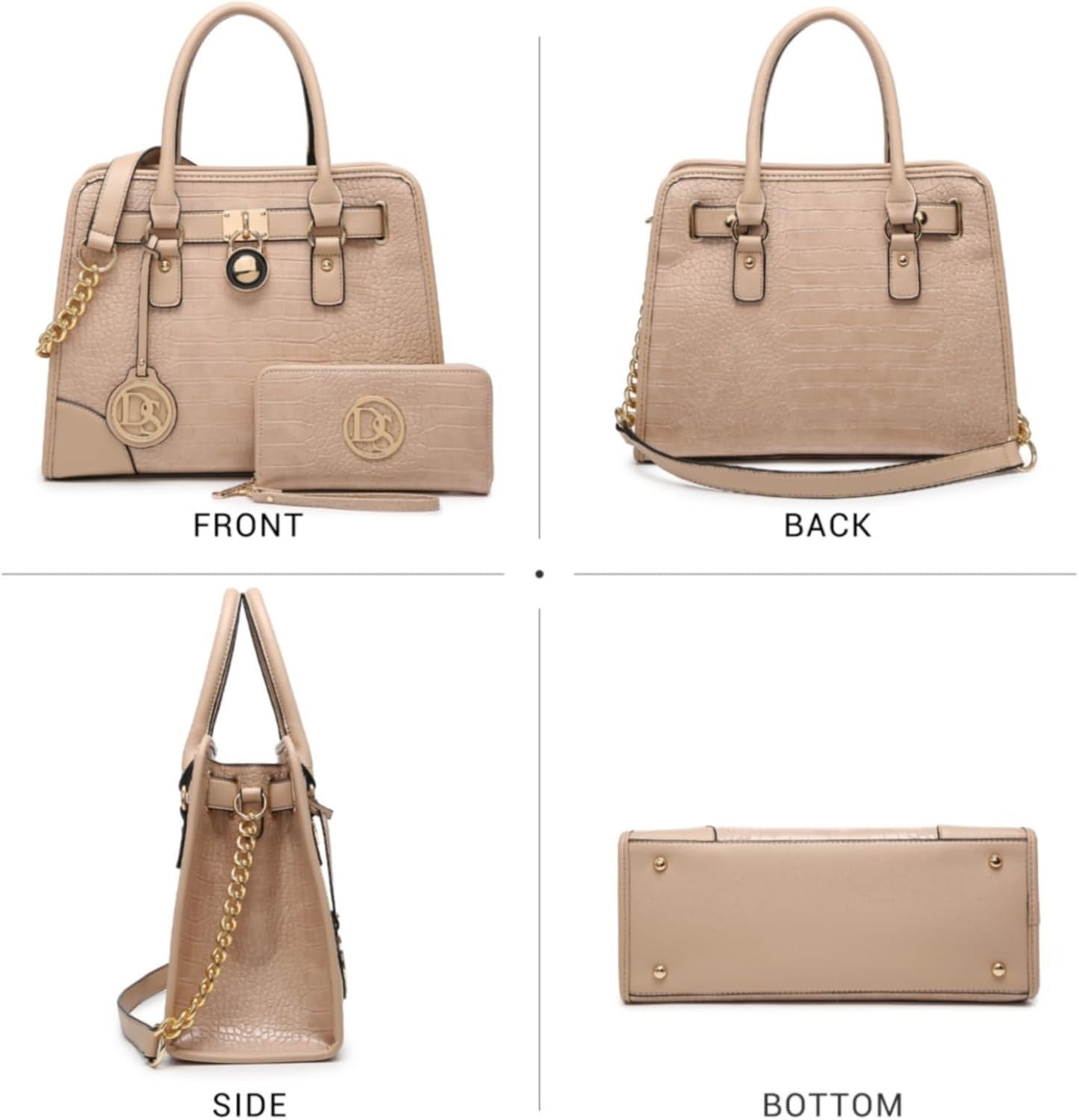 Women Handbags Top Handle Satchel Purse Shoulder Bag Hobo Bag Work Bag Set 2pcs