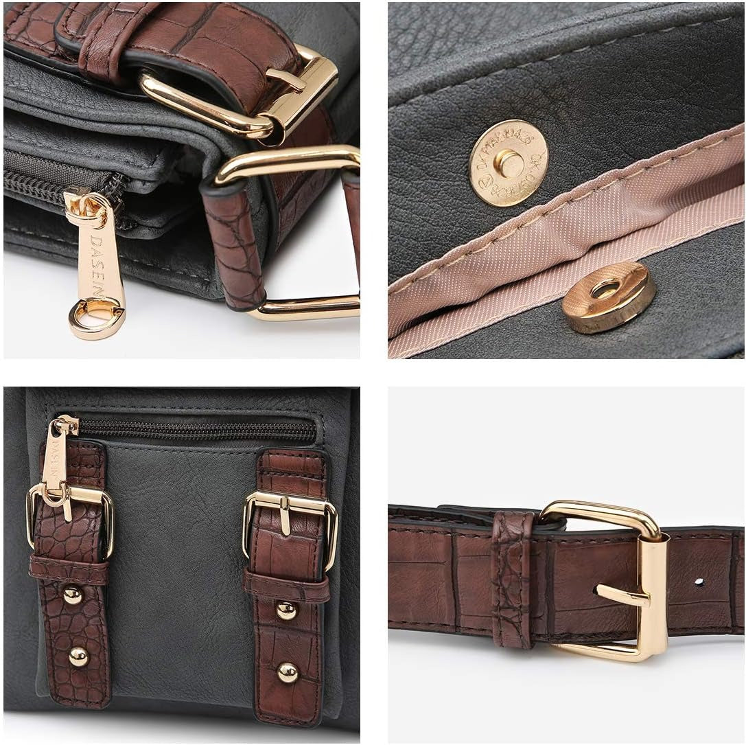 Women Lightweight Crossbody Bags Soft Vegan Leather Messenger Bag Shoulder Bag Travel Purse