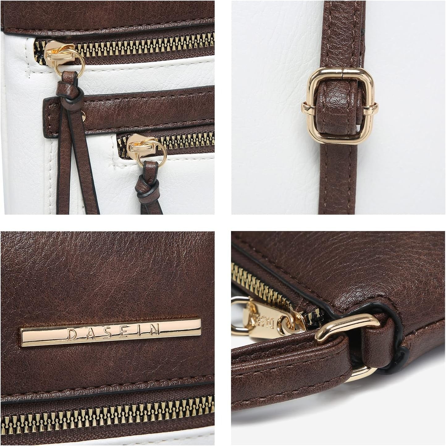 Crossbody Purse for Women Vegan Leather Shoulder Handbags Messenger Bags with Multi Zipper Pockets