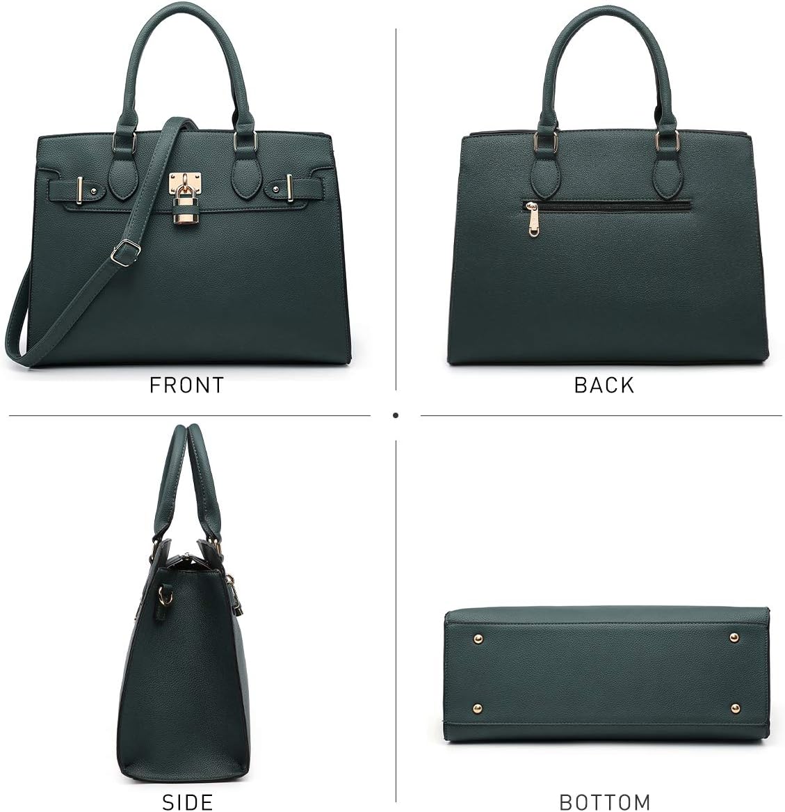 Women Handbags and Purses Ladies Shoulder Bag Top Handle Satchel Tote Work Bag with Matching Clutch