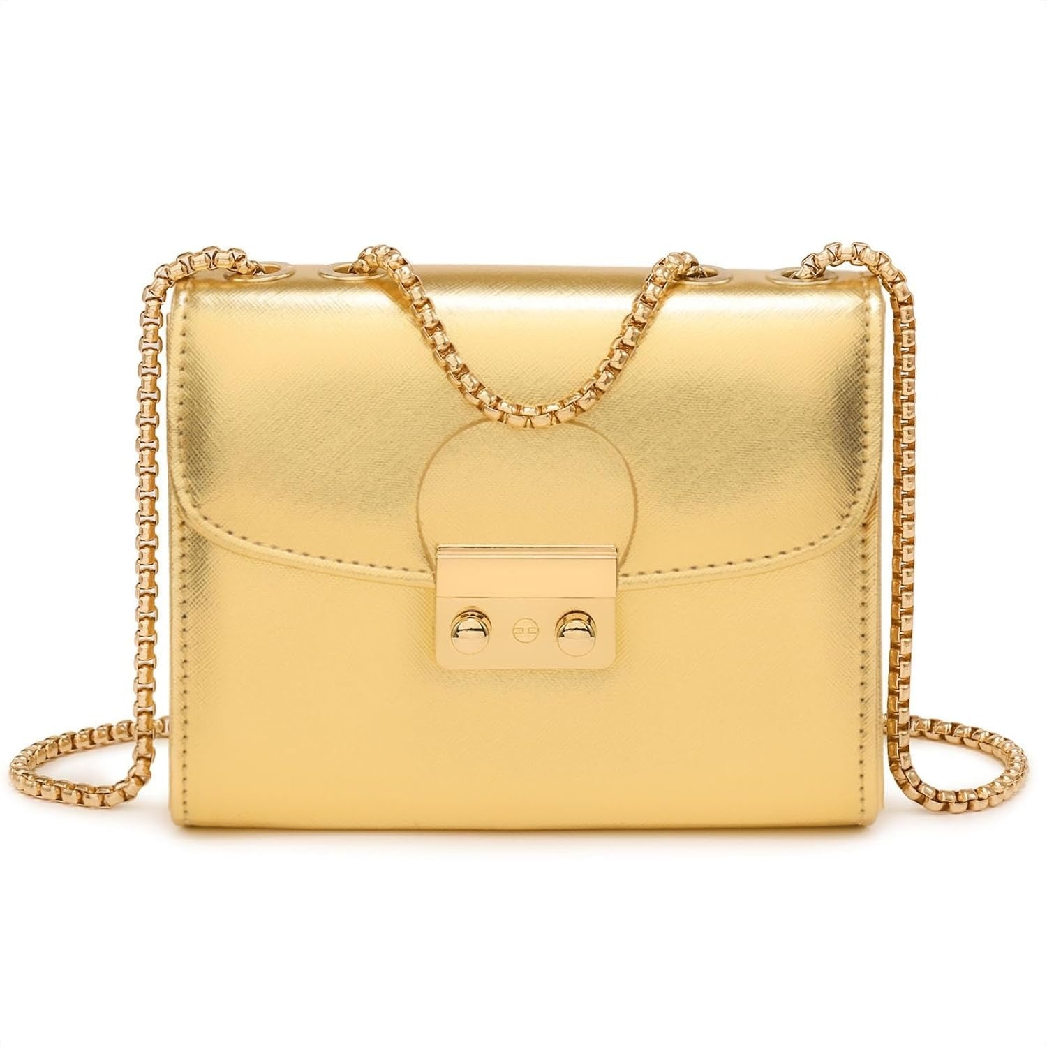 Women Small Crossbody Bag Designer Evening Bag Clutch Purse Handbag for Wedding/Prom/Party with Double Chain Strap | Small, Designer