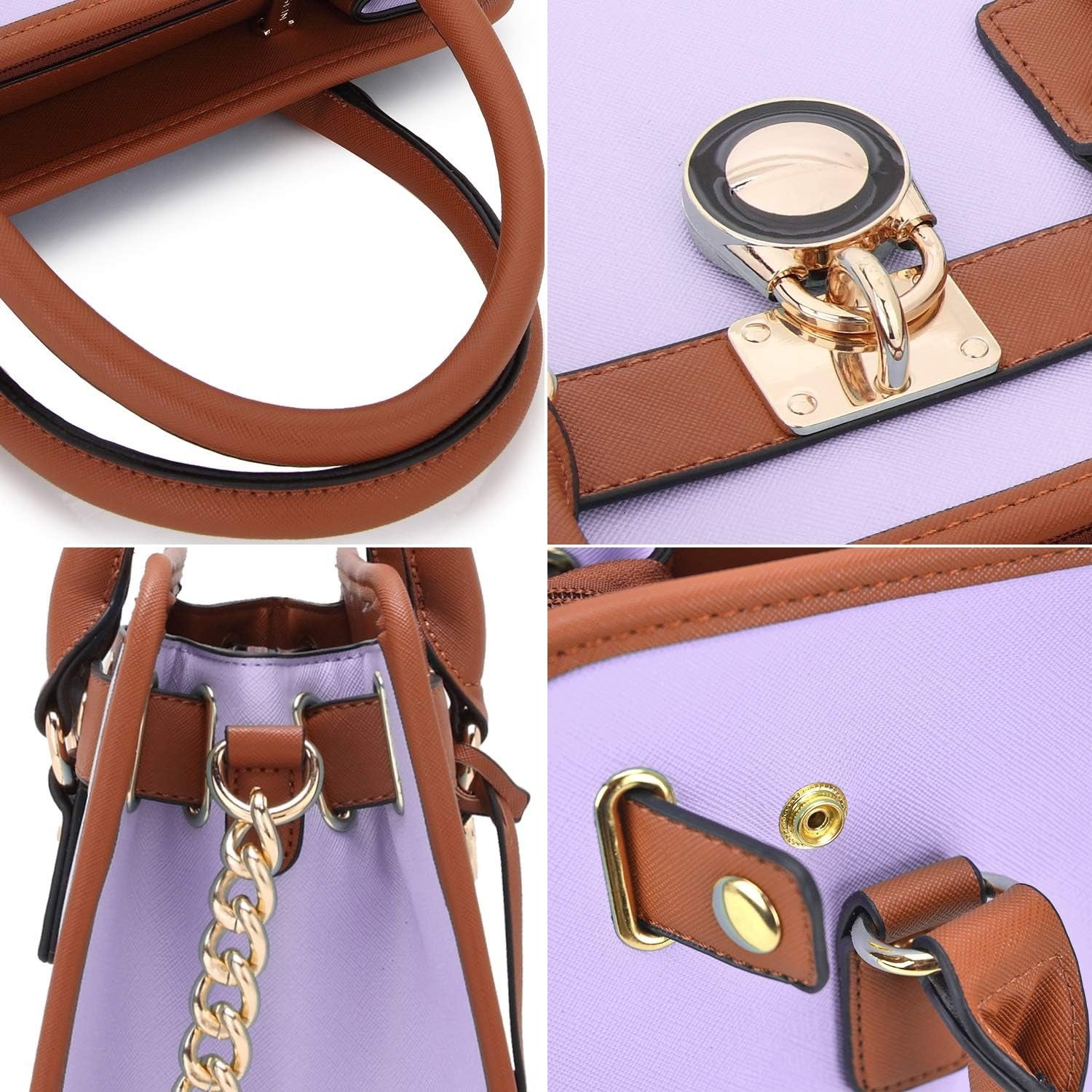 Women Handbags Top Handle Satchel Purse Shoulder Bag Hobo Bag Work Bag Set 2pcs