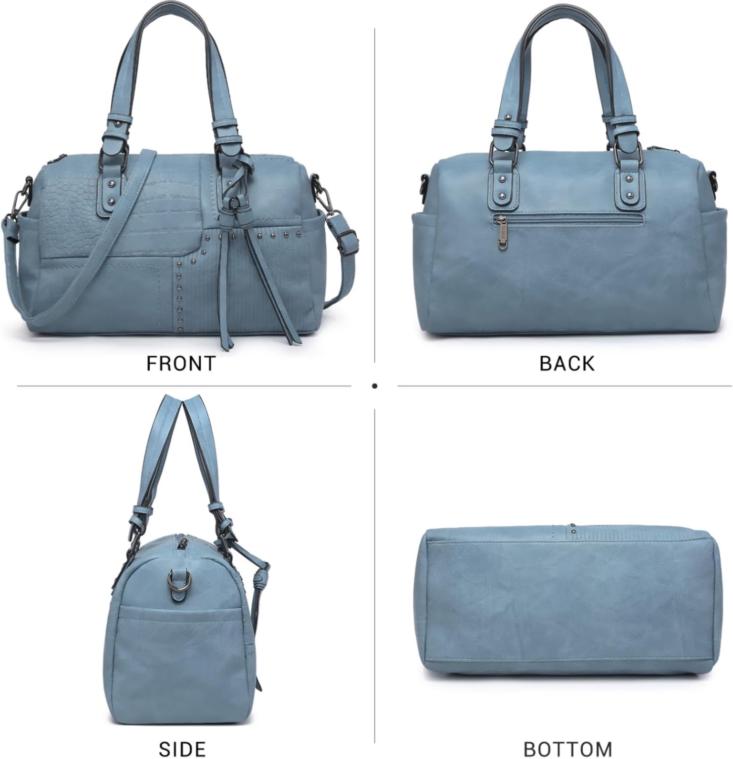 Women Soft Vegan Leather Barrel Bags Large Hobo Top Handle Work Totes Satchel Handbags Shoulder Purse