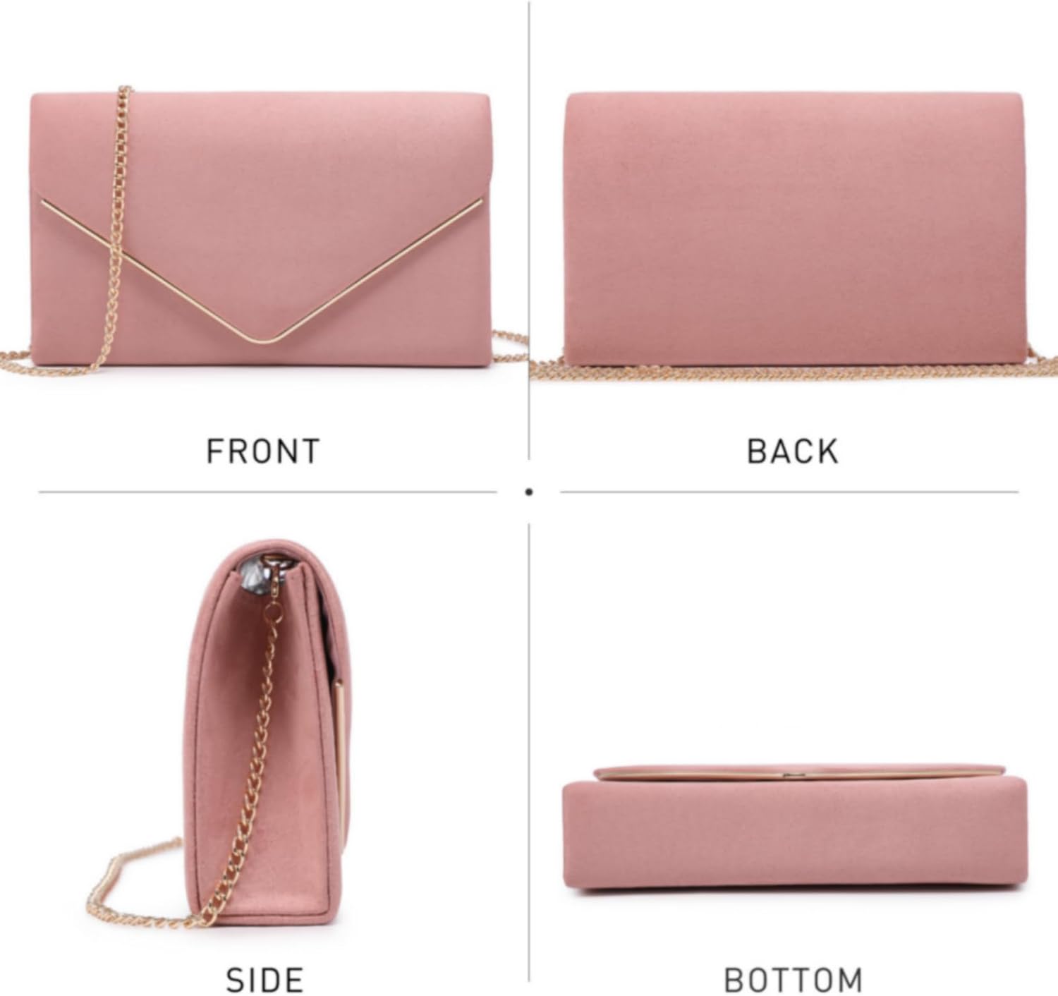 Women Faux Suede Evening Clutch Bags Formal Party Clutches Wedding Purses Cocktail Prom Clutches