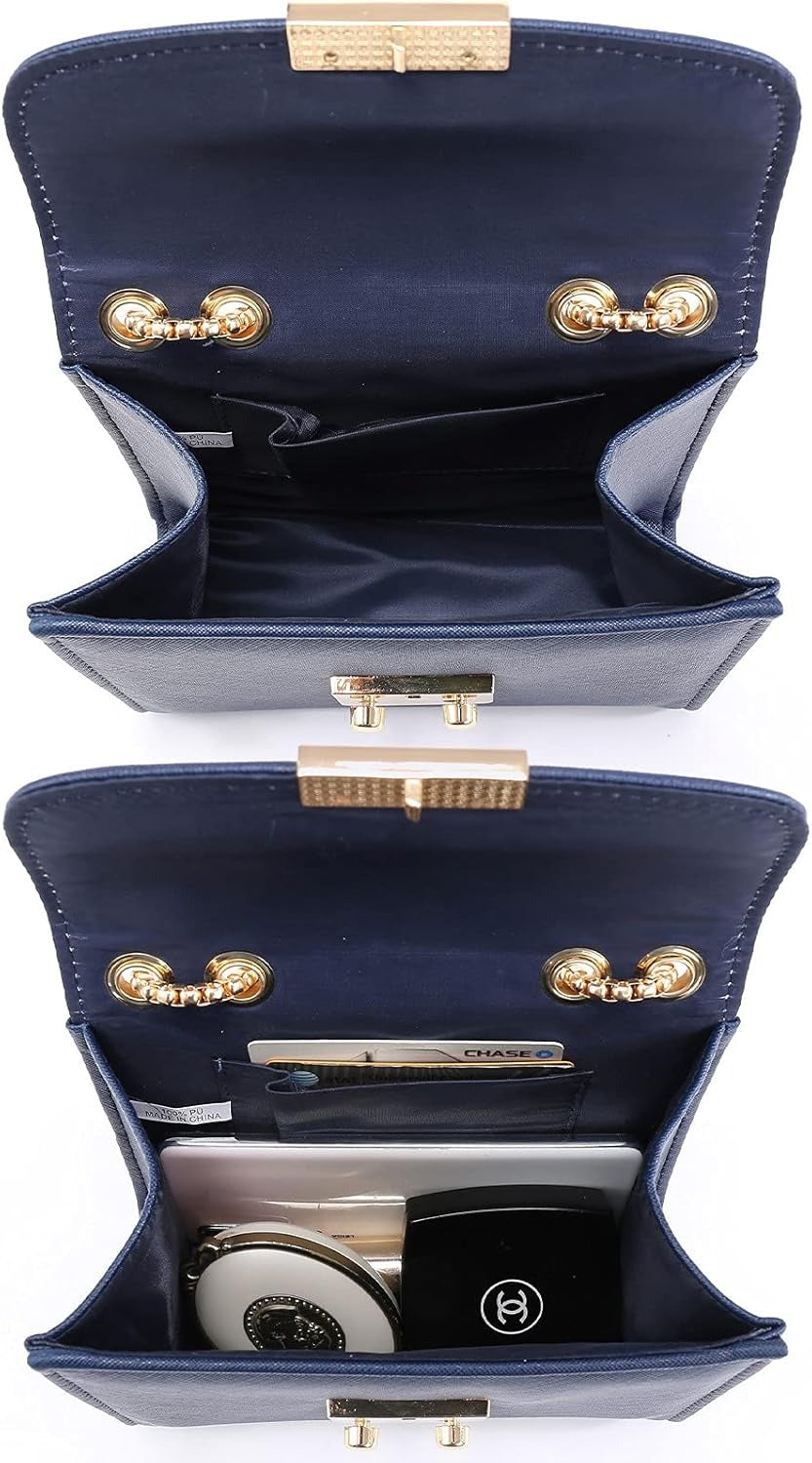 Women Small Crossbody Bag Designer Evening Bag Clutch Purse Handbag for Wedding/Prom/Party with Double Chain Strap | Small, Designer